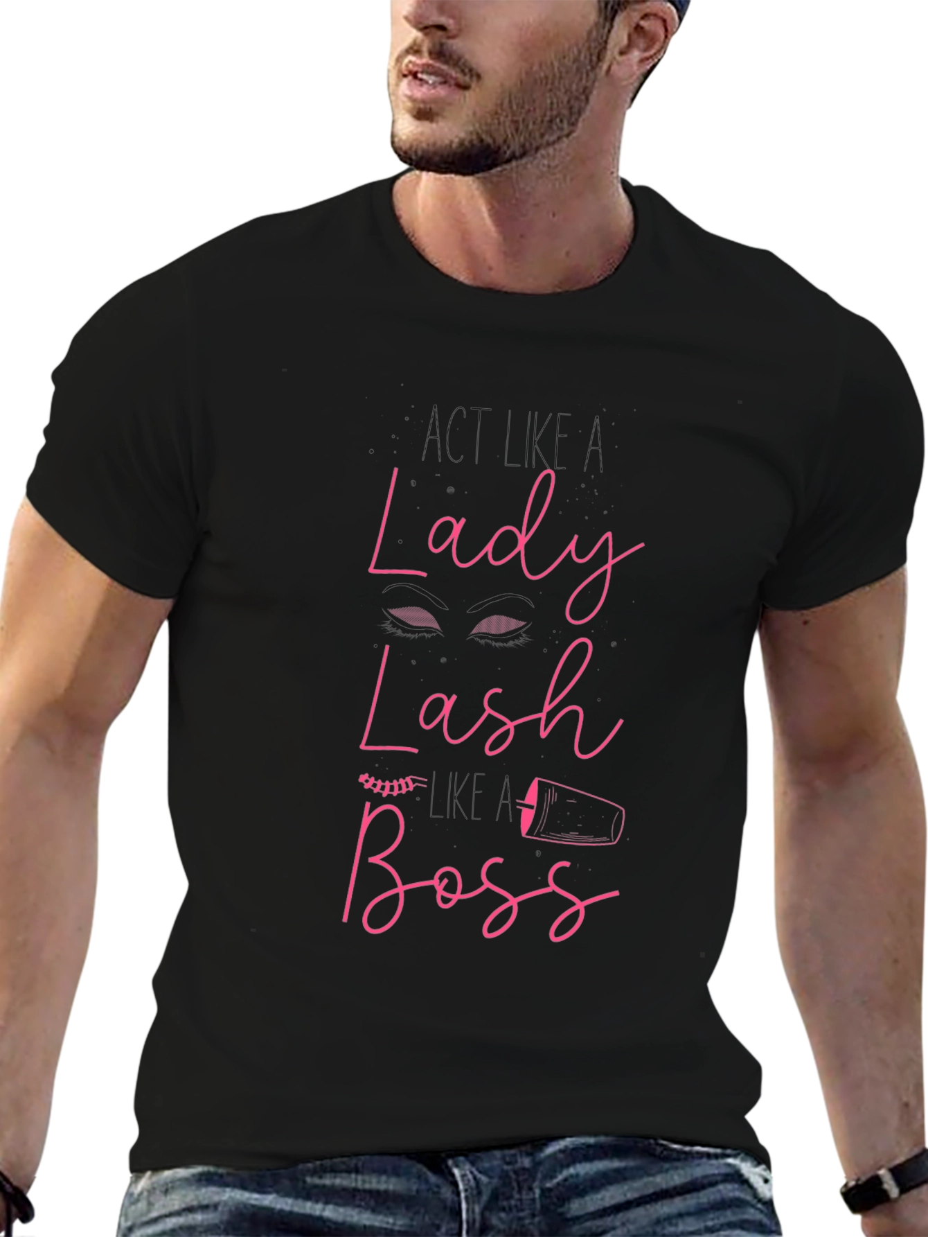 Lady Lash Boss Graphic T-Shirt - Trendy Eyelash Design