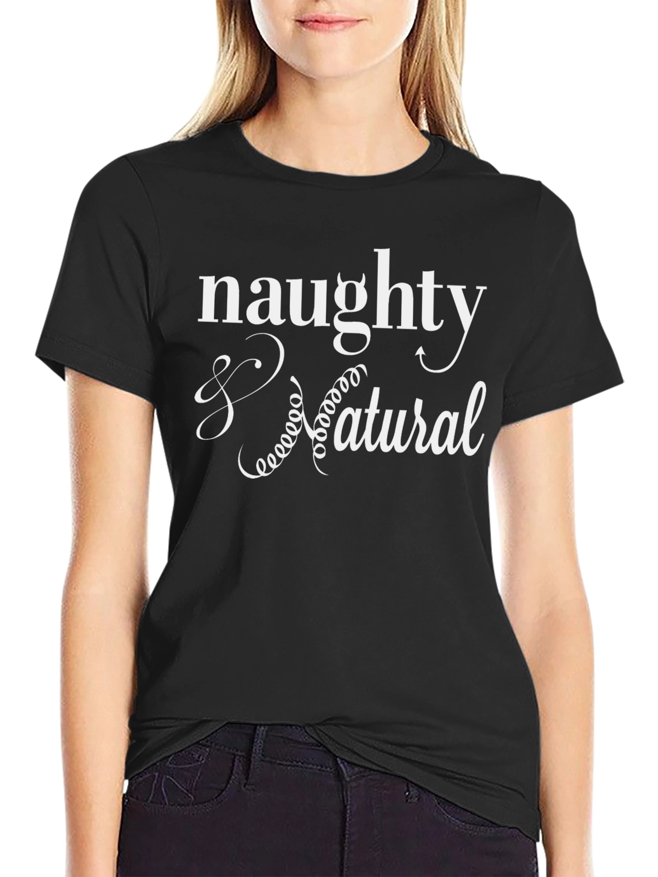 Naughty and Natural Graphic Tee - Black Casual Shirt