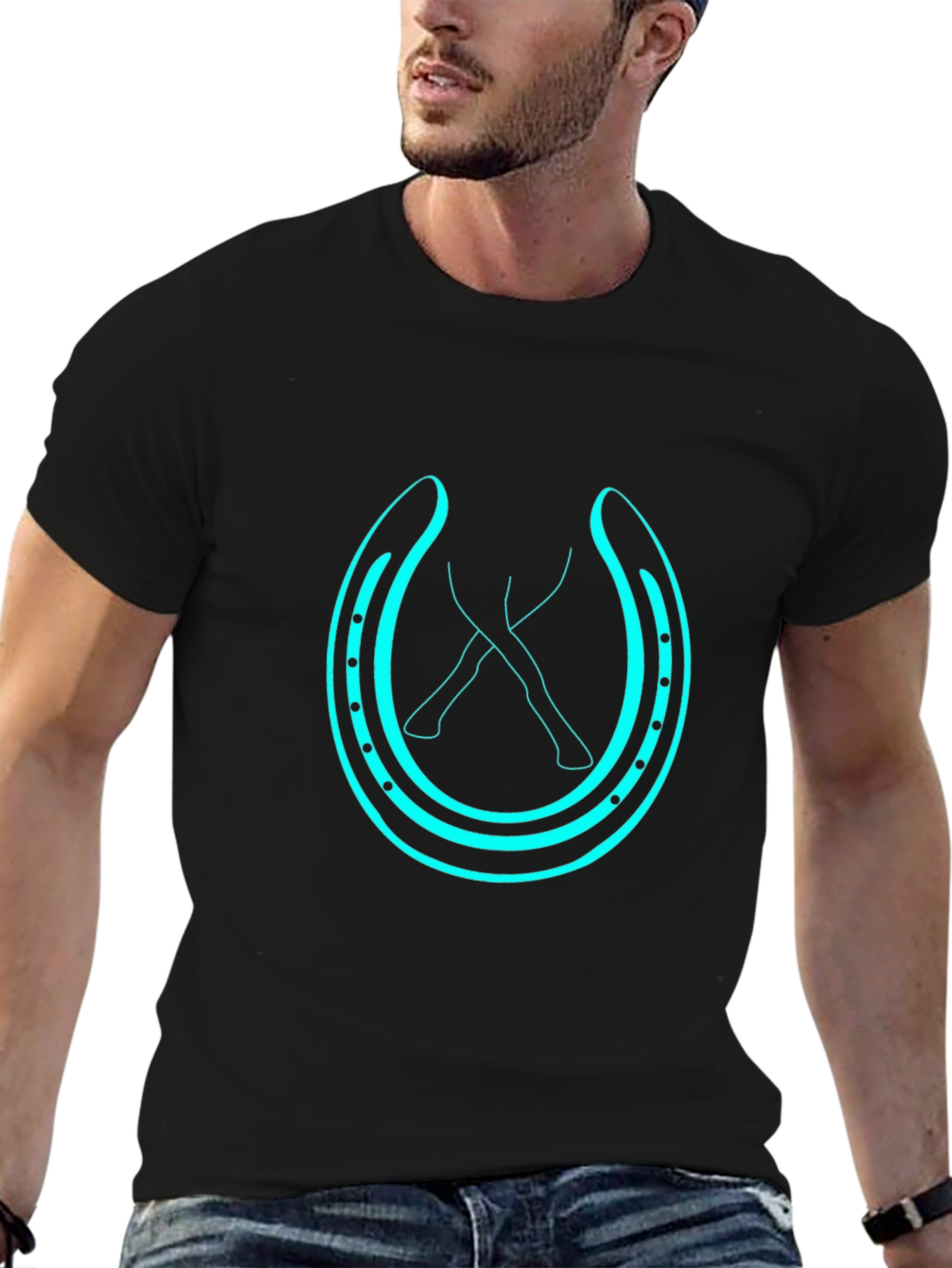 Lucky Horseshoe Graphic Tee - Black