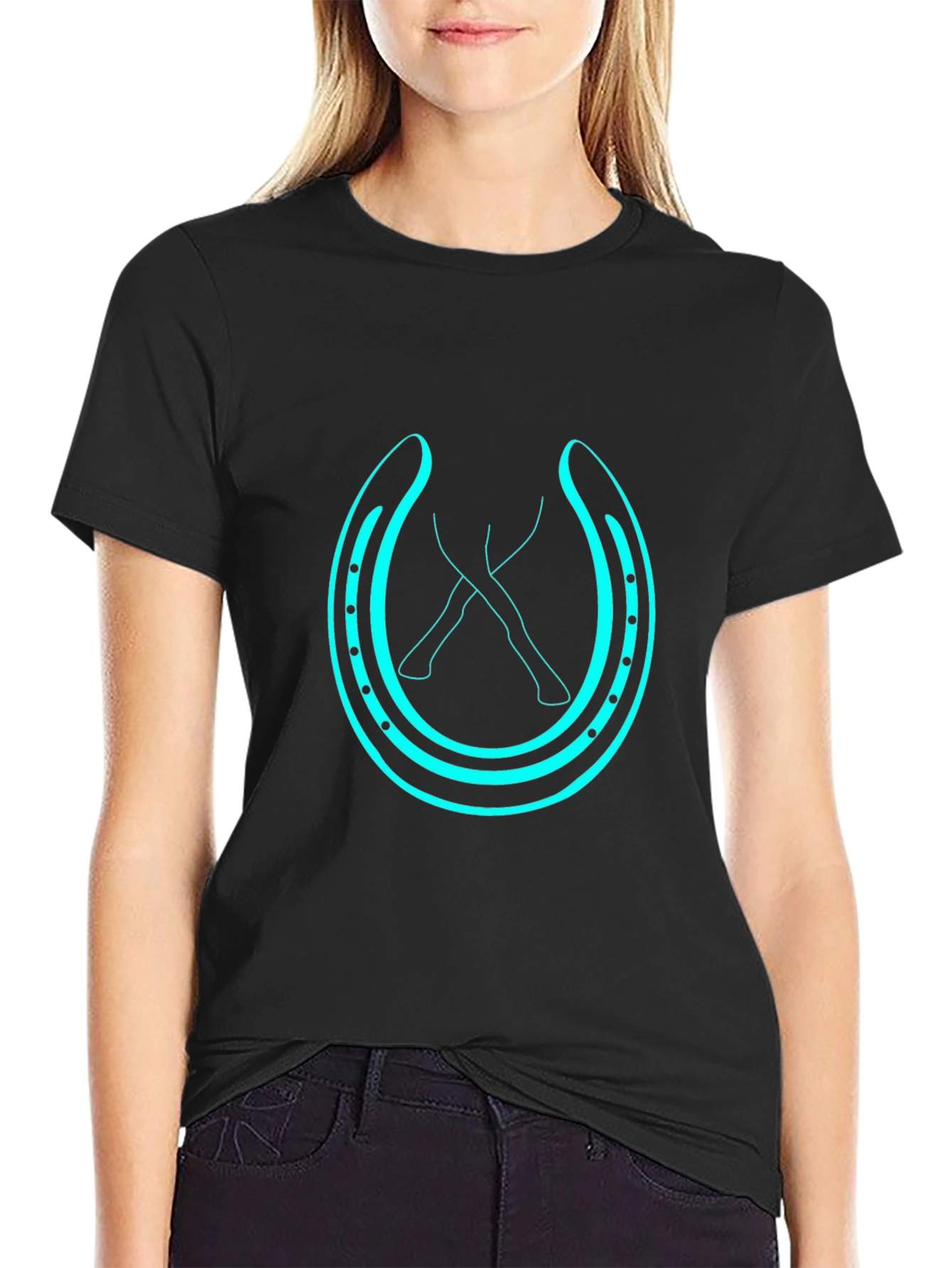 Lucky Horseshoe Graphic Tee - Black