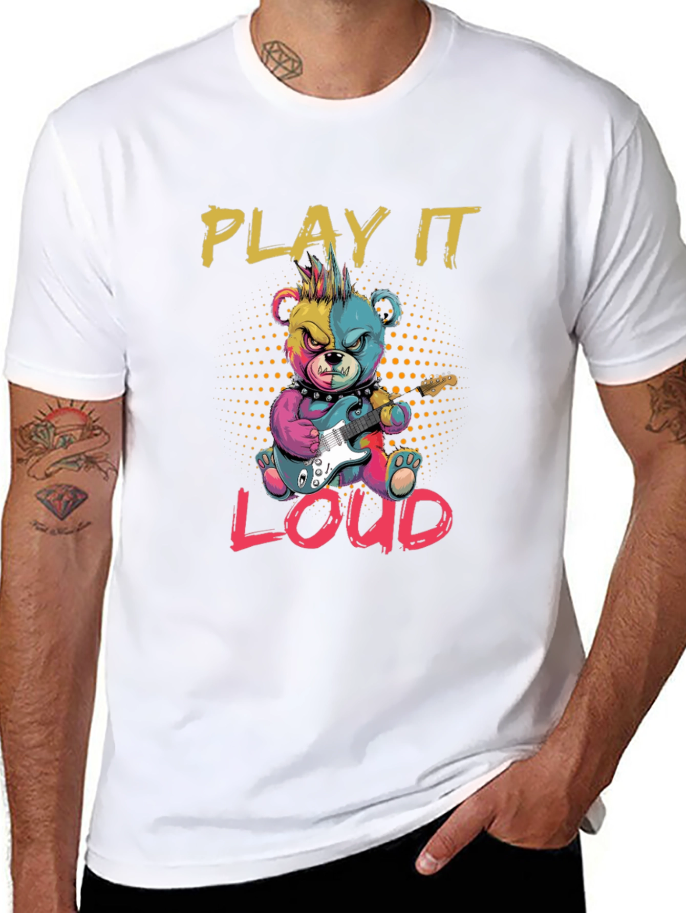 Play It Loud Bear Graphic T-Shirt
