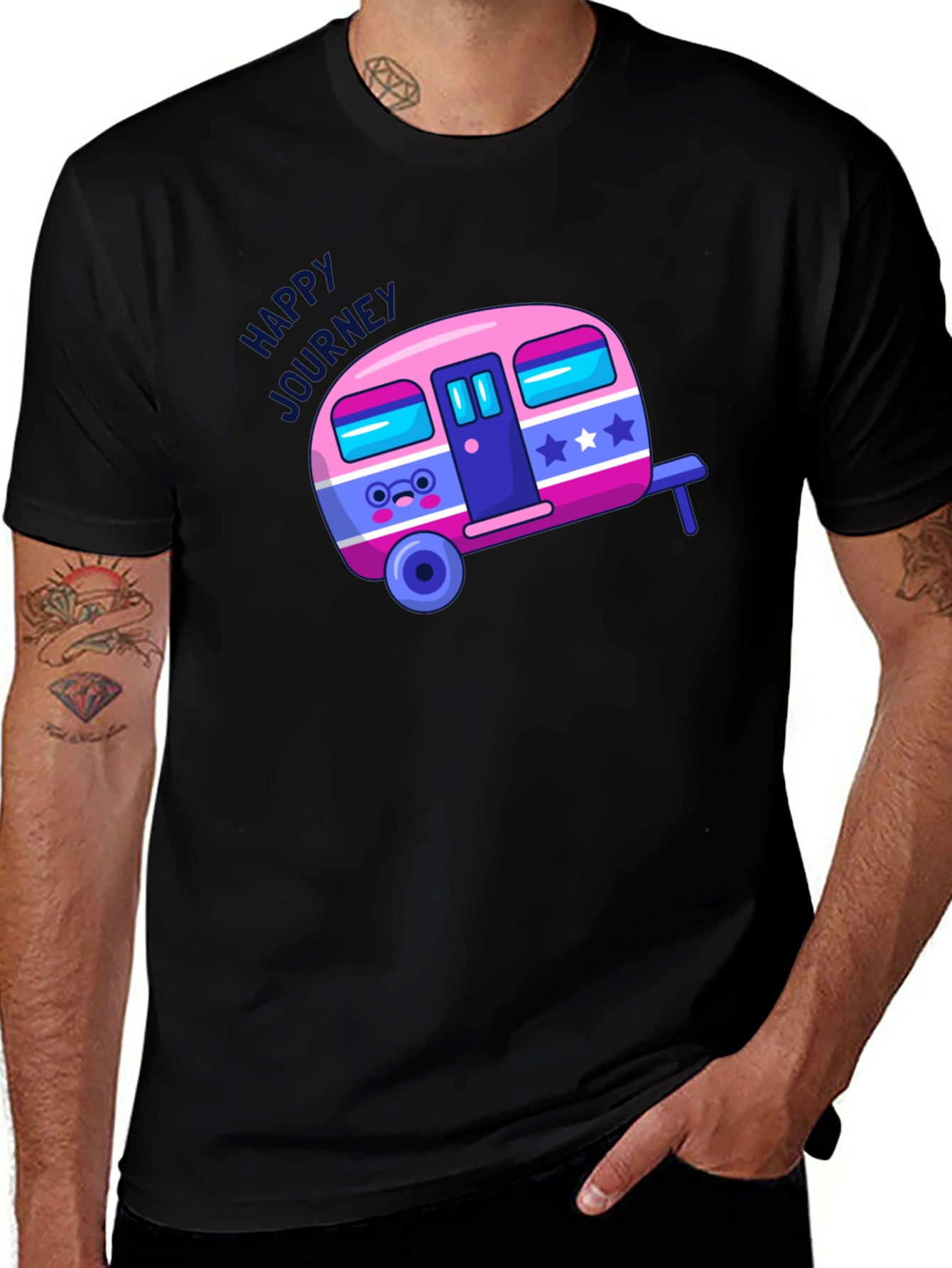 Happy Journey T-Shirt - Cute Campervan Graphic Tee