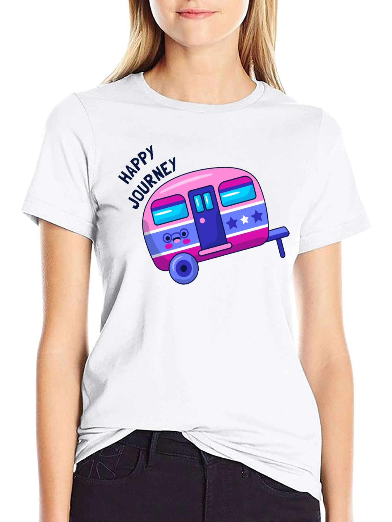 Happy Journey T-Shirt - Cute Campervan Graphic Tee