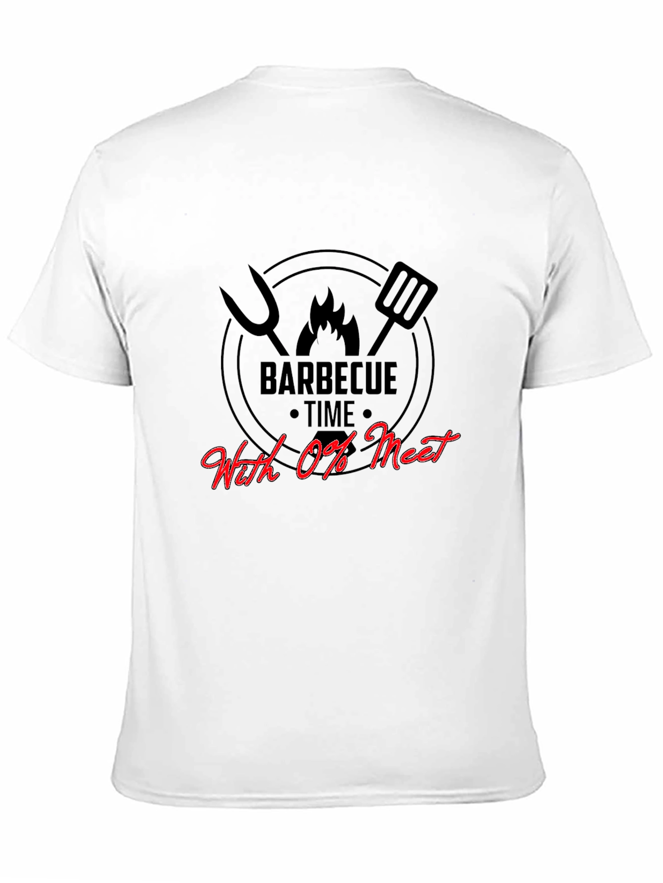 Funny Barbecue Time With 0% Meat Graphic T-Shirt