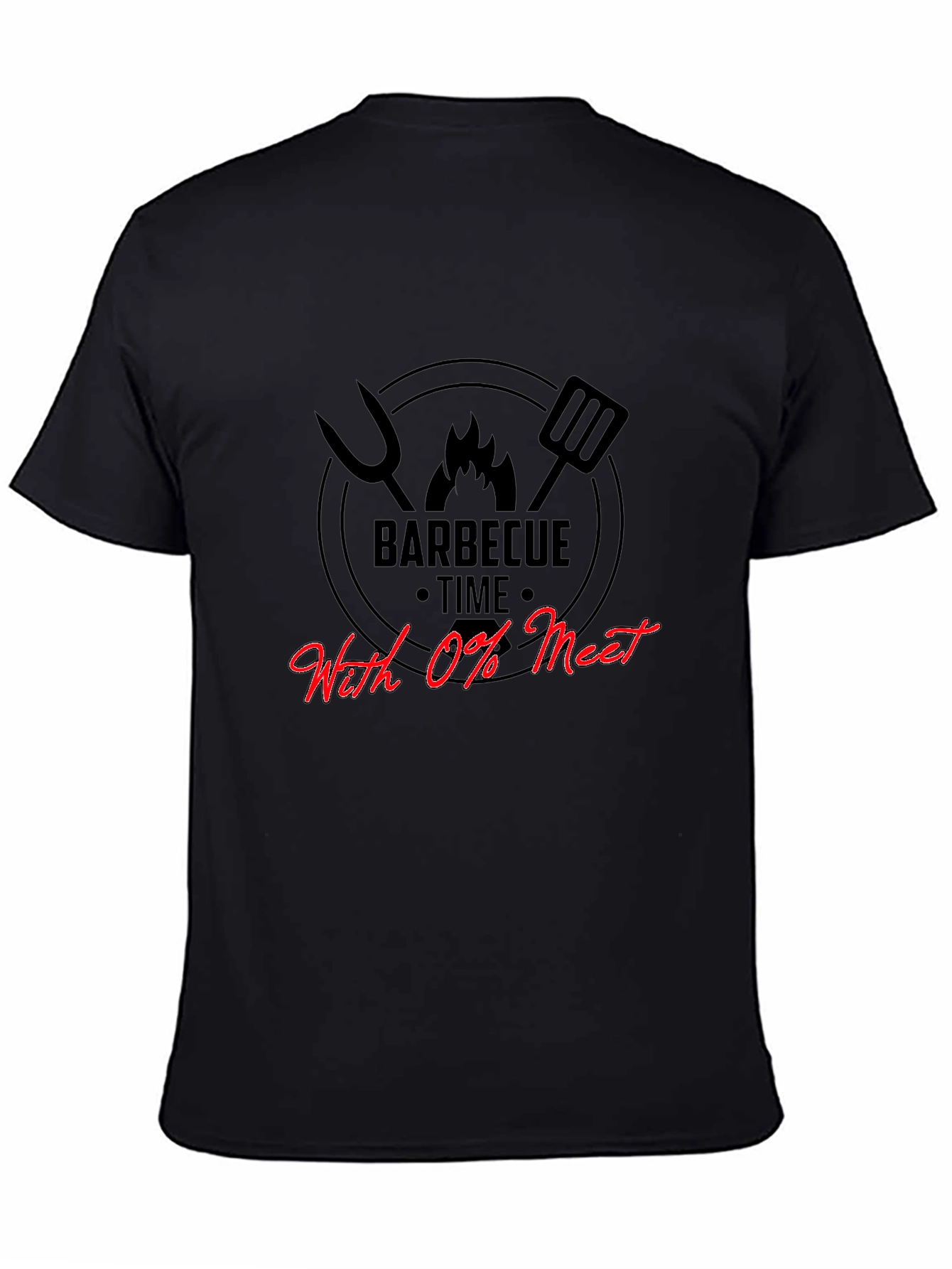 Funny Barbecue Time With 0% Meat Graphic T-Shirt