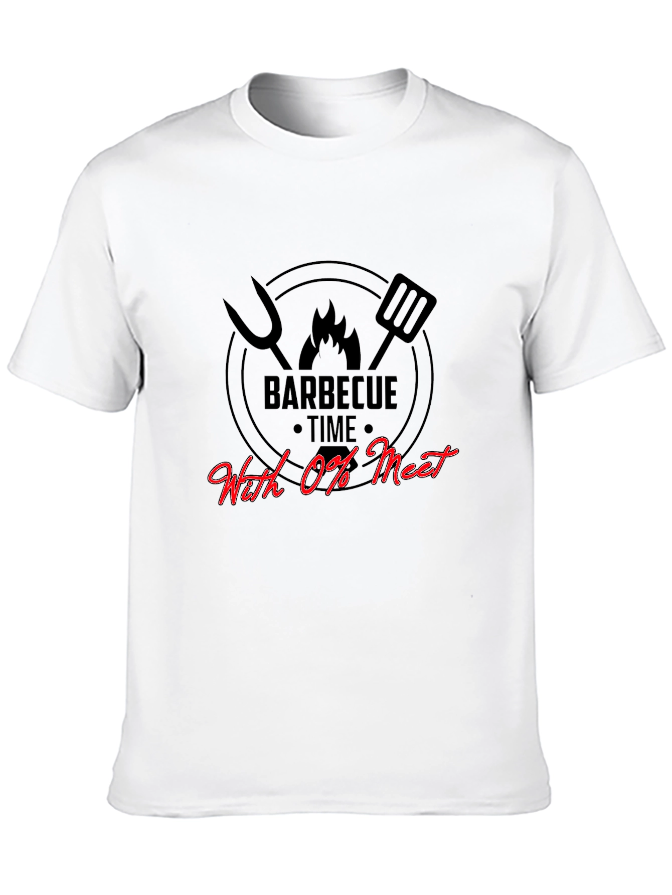Funny Barbecue Time With 0% Meat Graphic T-Shirt