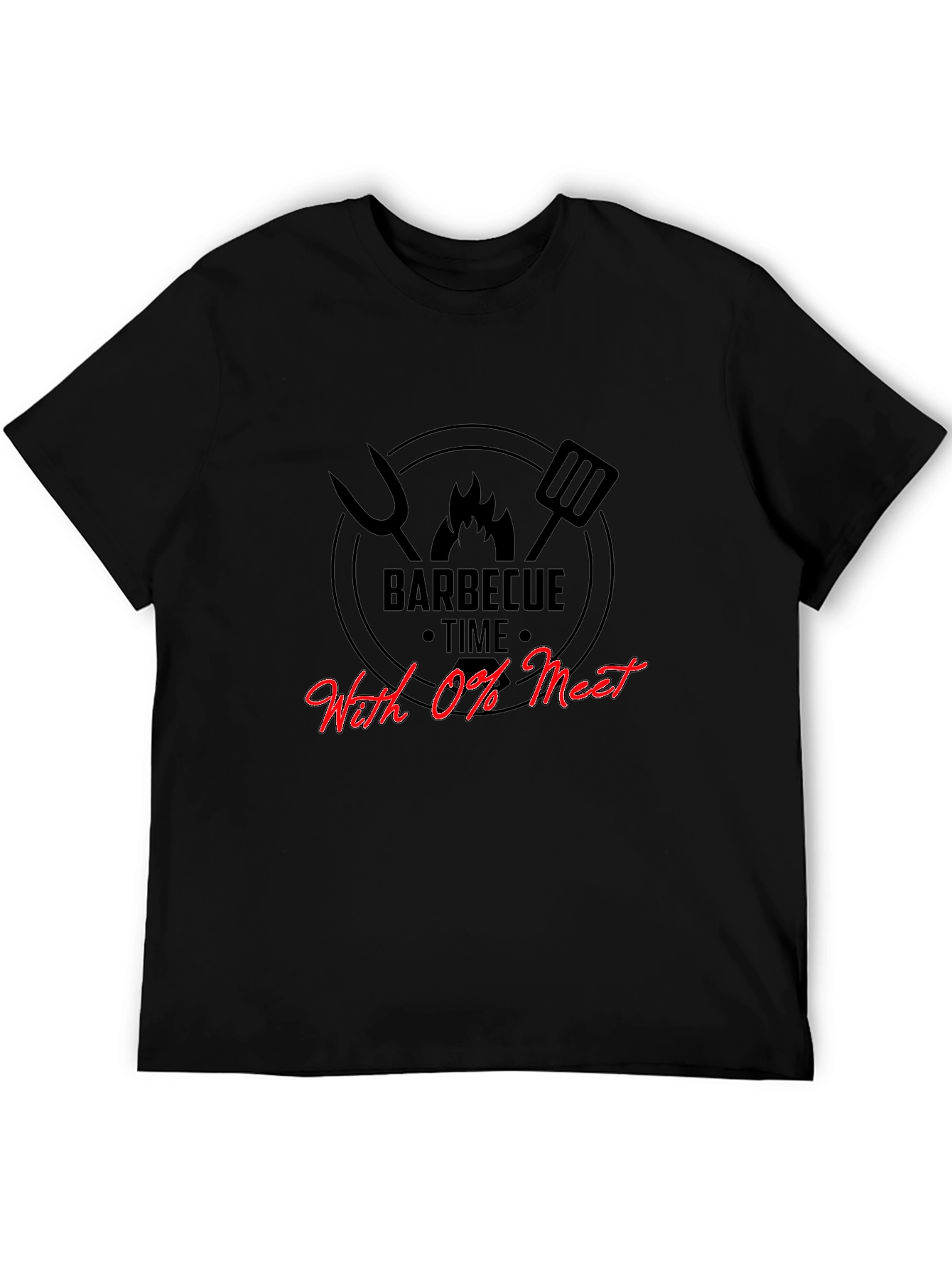 Funny Barbecue Time With 0% Meat Graphic T-Shirt