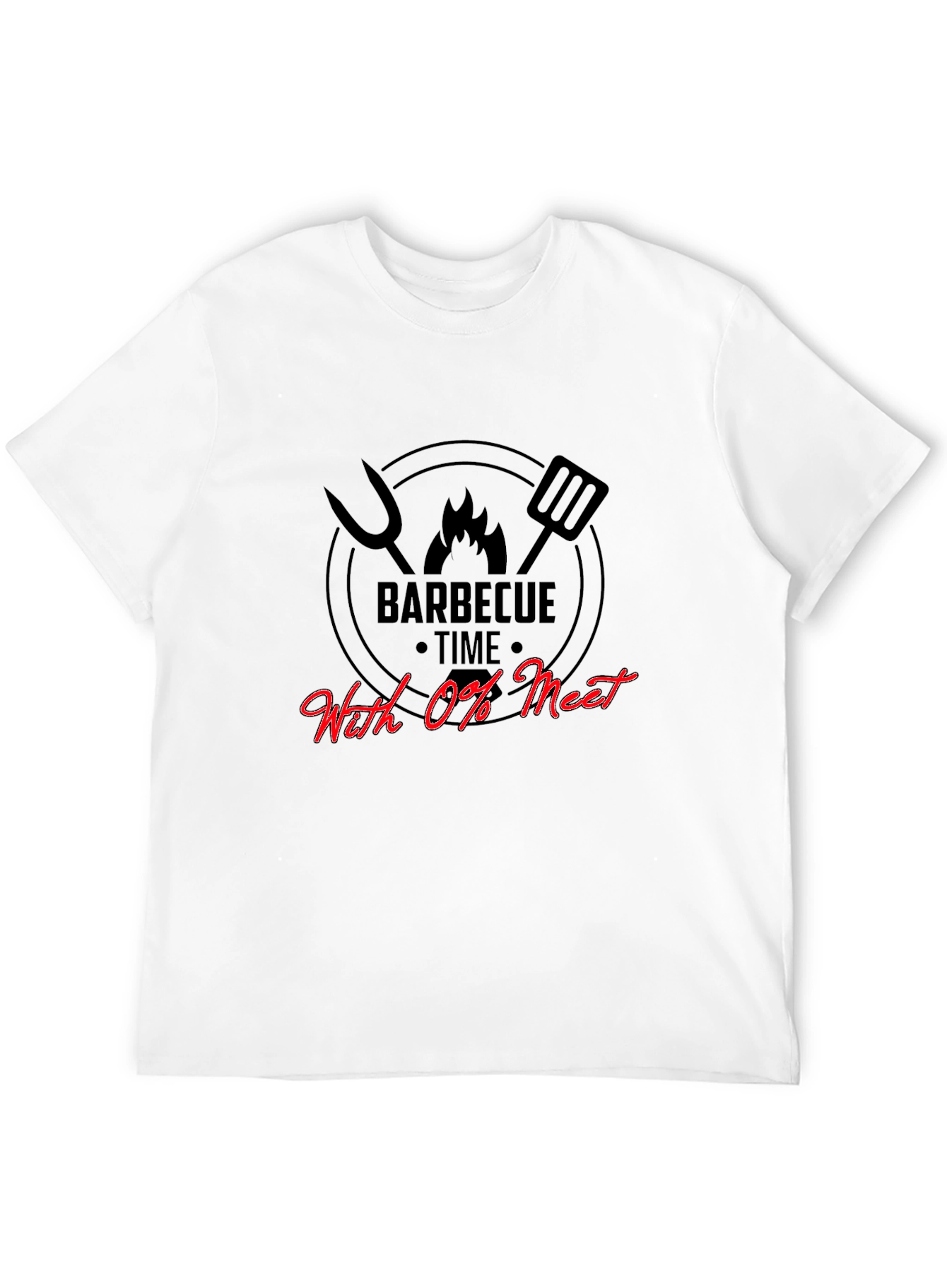Funny Barbecue Time With 0% Meat Graphic T-Shirt