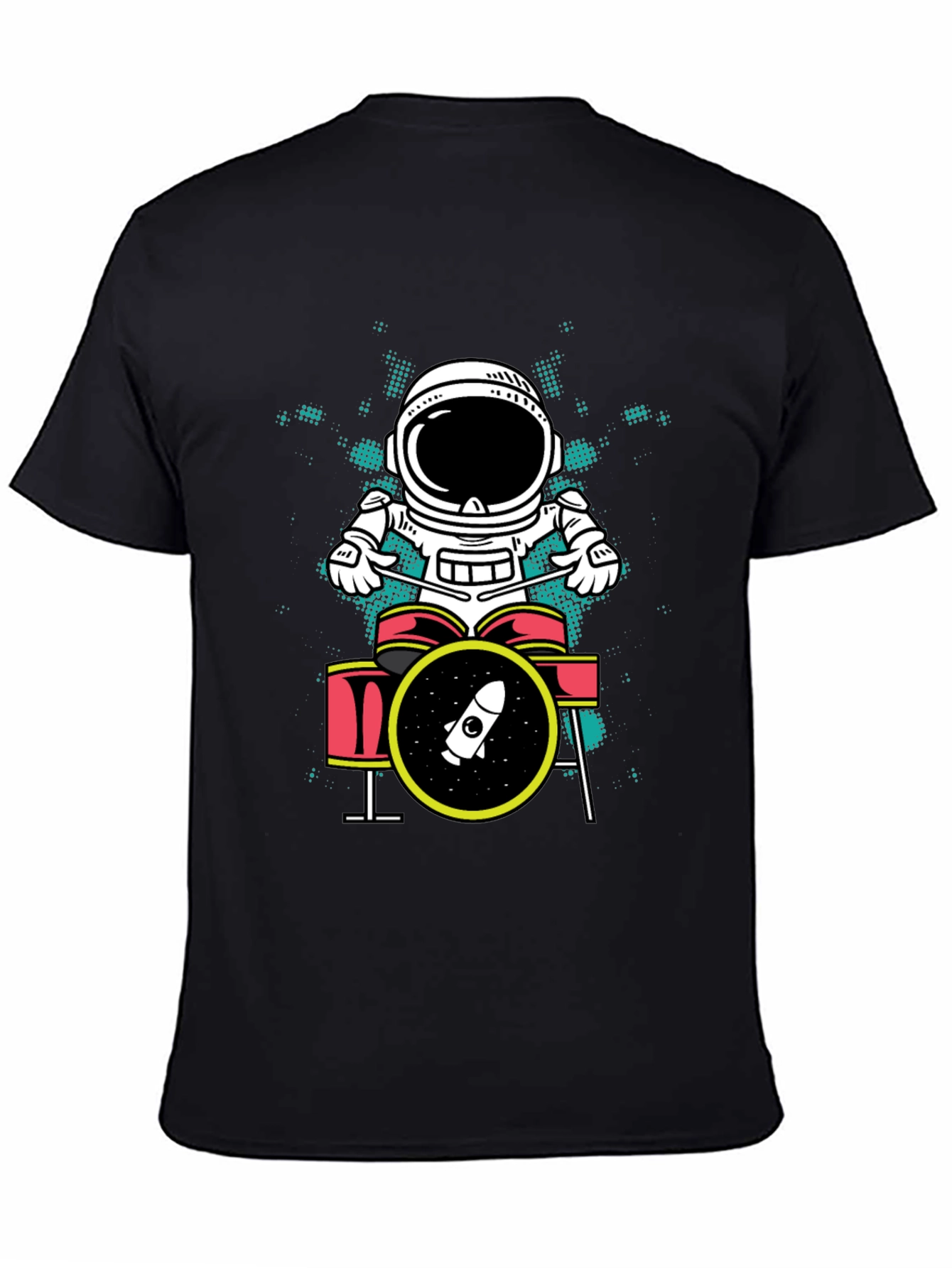 Astronaut Drummer Graphic T-Shirt
