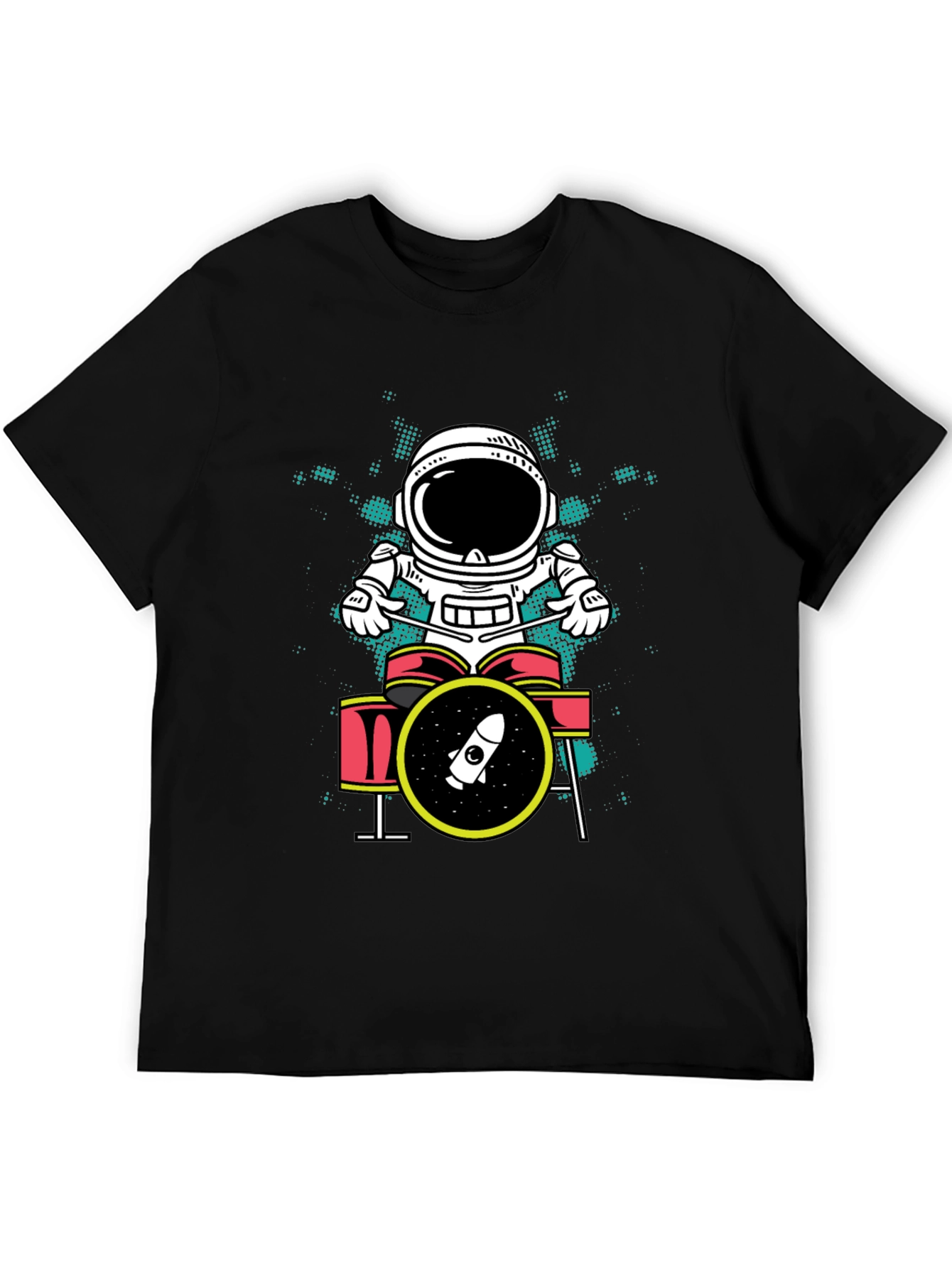 Astronaut Drummer Graphic T-Shirt