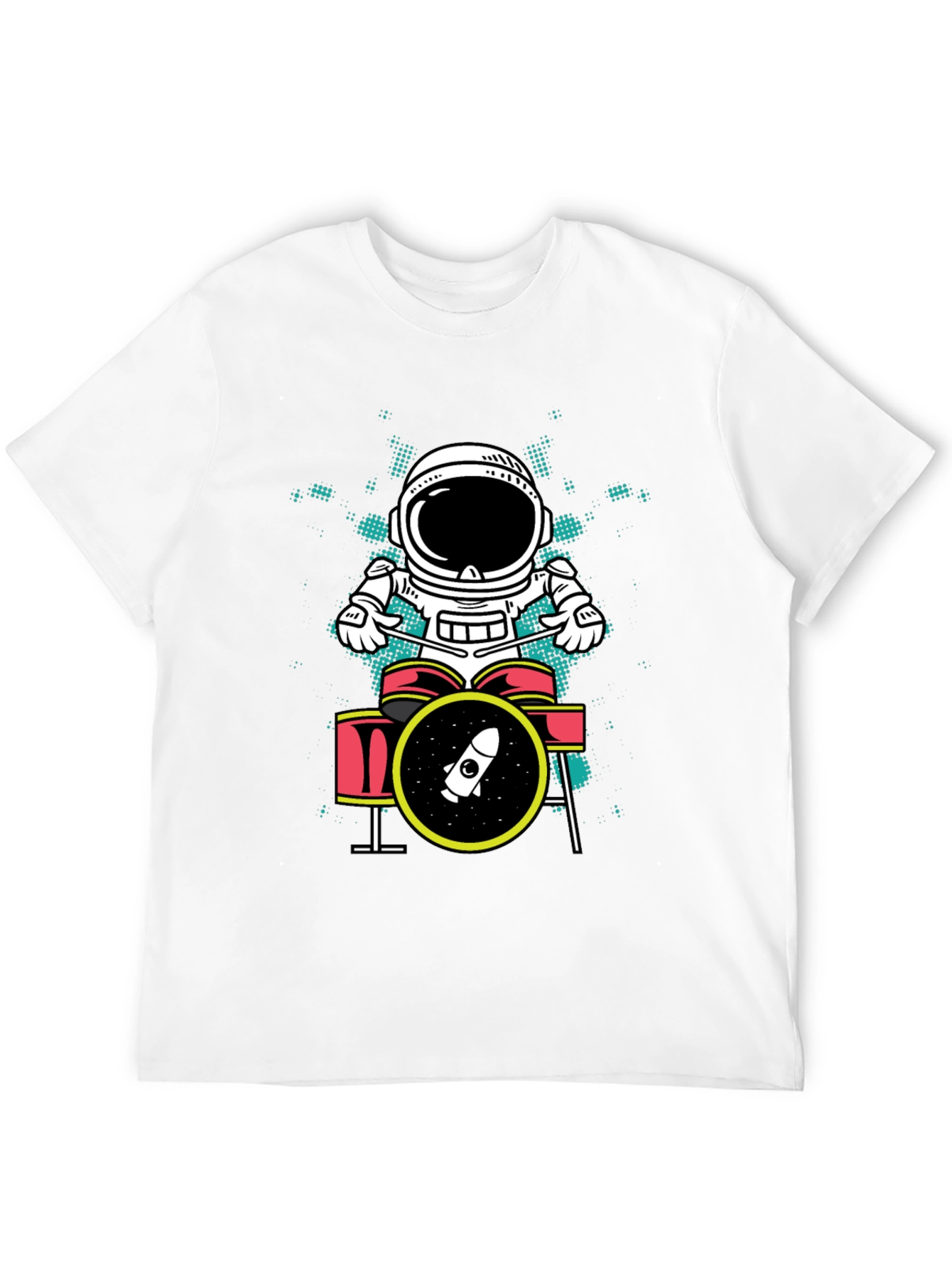 Astronaut Drummer Graphic T-Shirt