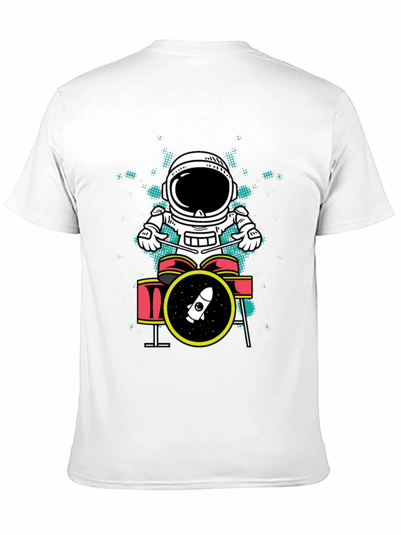 Astronaut Drummer Graphic T-Shirt