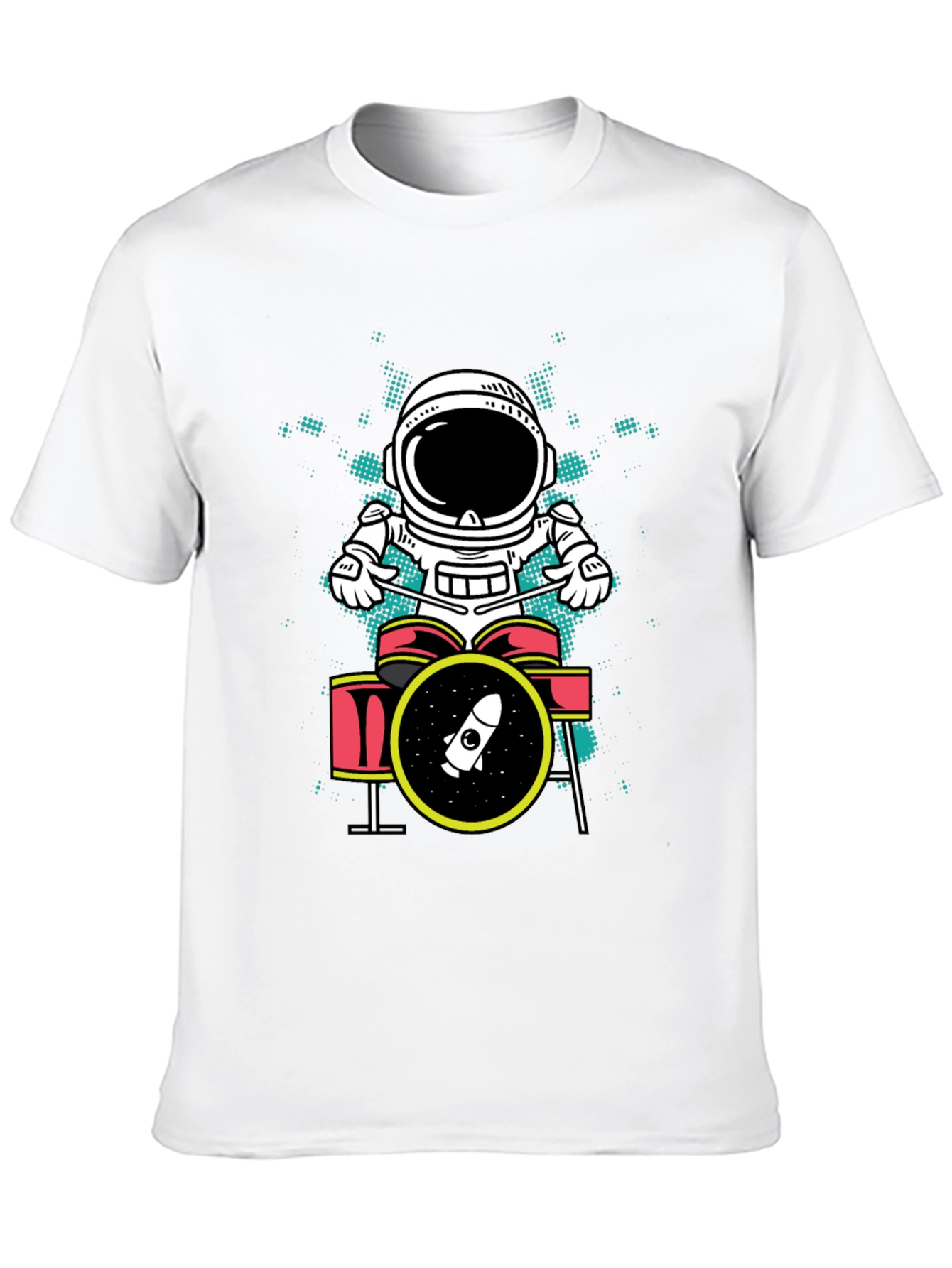 Astronaut Drummer Graphic T-Shirt