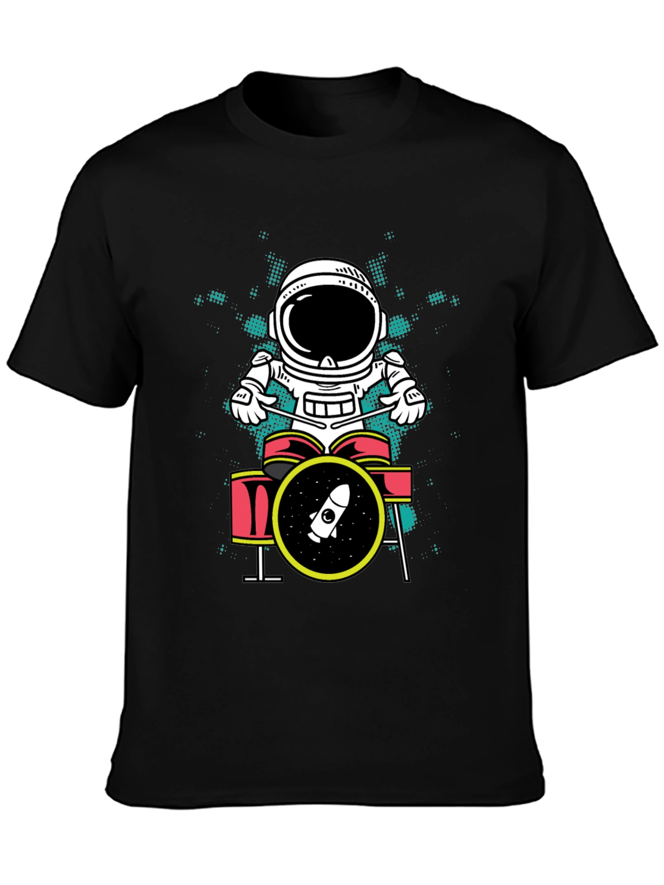 Astronaut Drummer Graphic T-Shirt