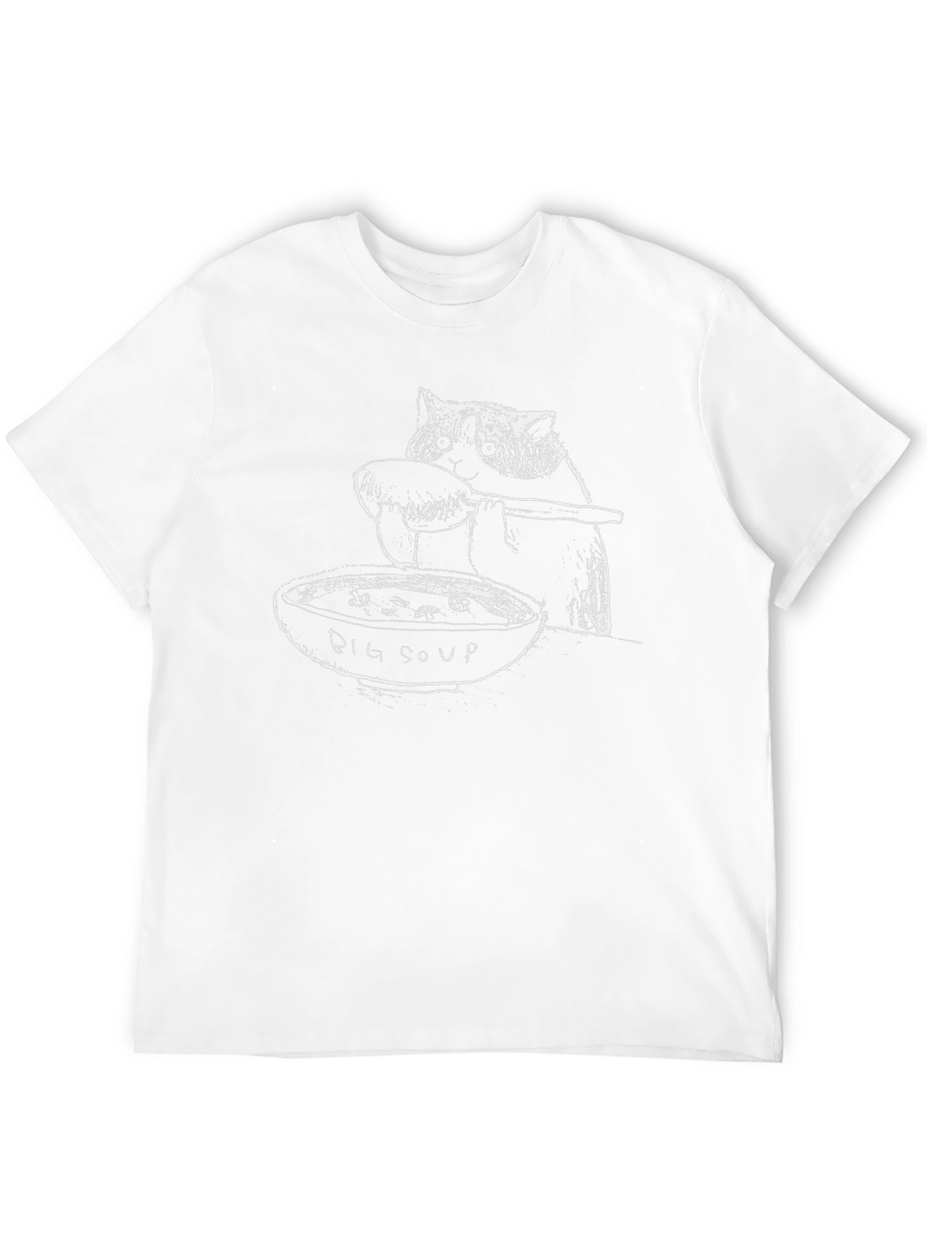 Big Soup Cat Graphic Tee - Black Cotton Blend
