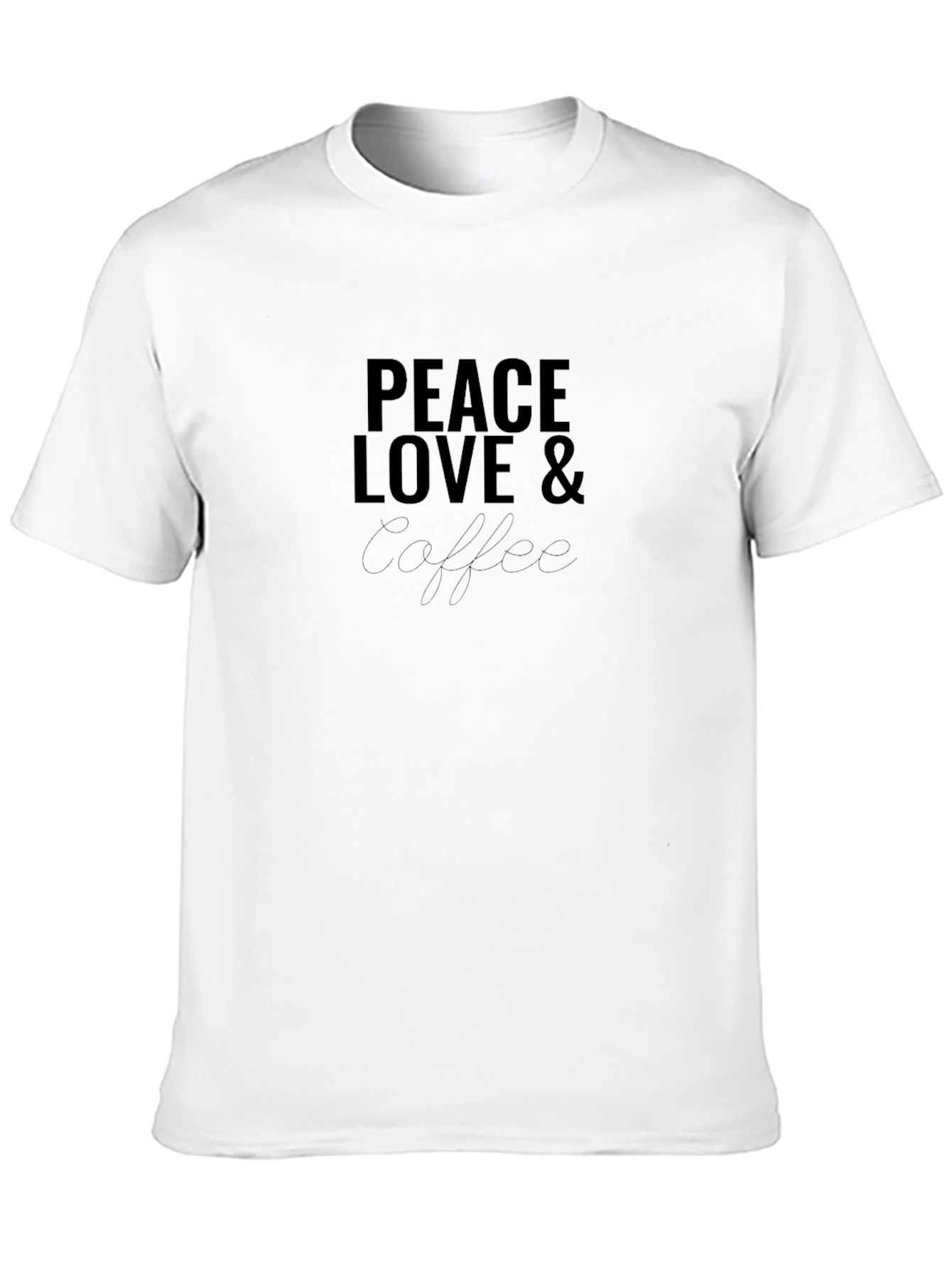 Peace Love & Coffee Black T-Shirt