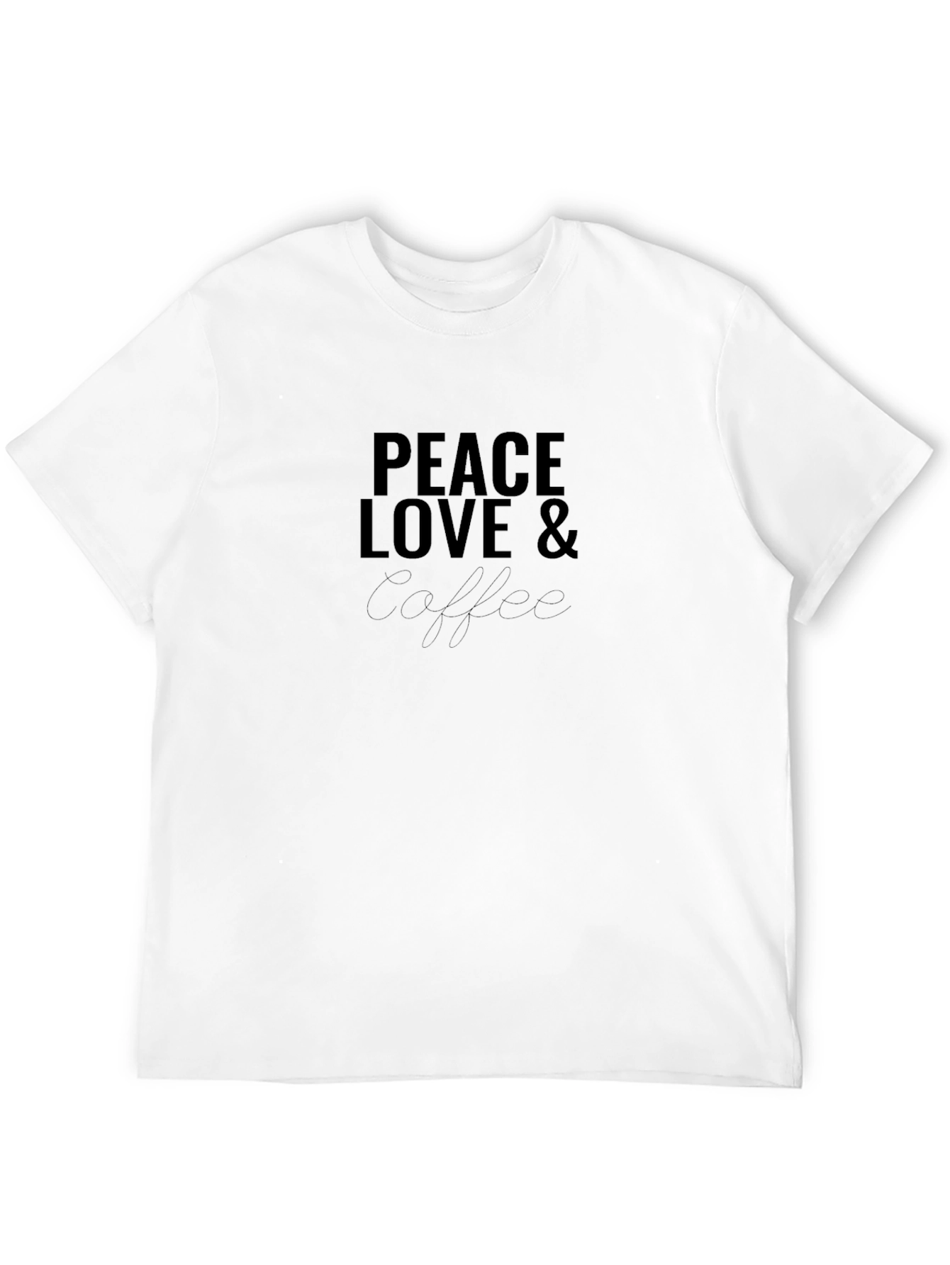 Peace Love & Coffee Black T-Shirt