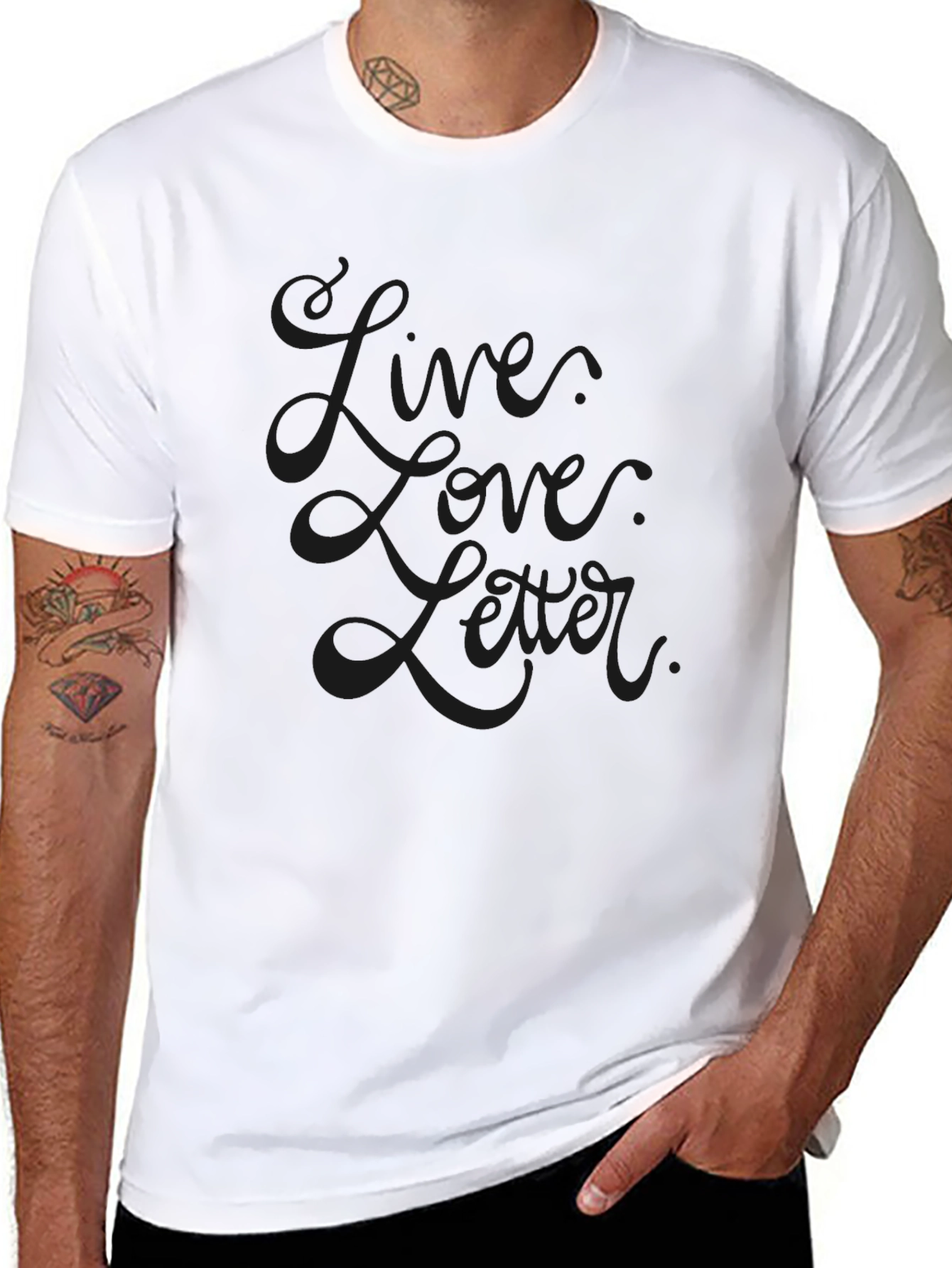 Mens Black Live Love Later Graphic Tee