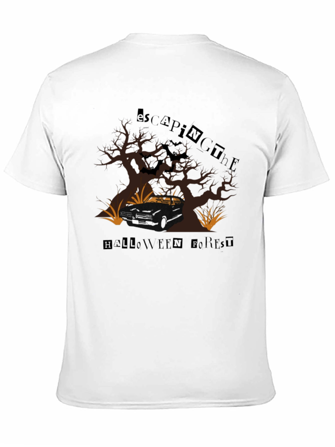 Escaping The Halloween Forest Black T-Shirt