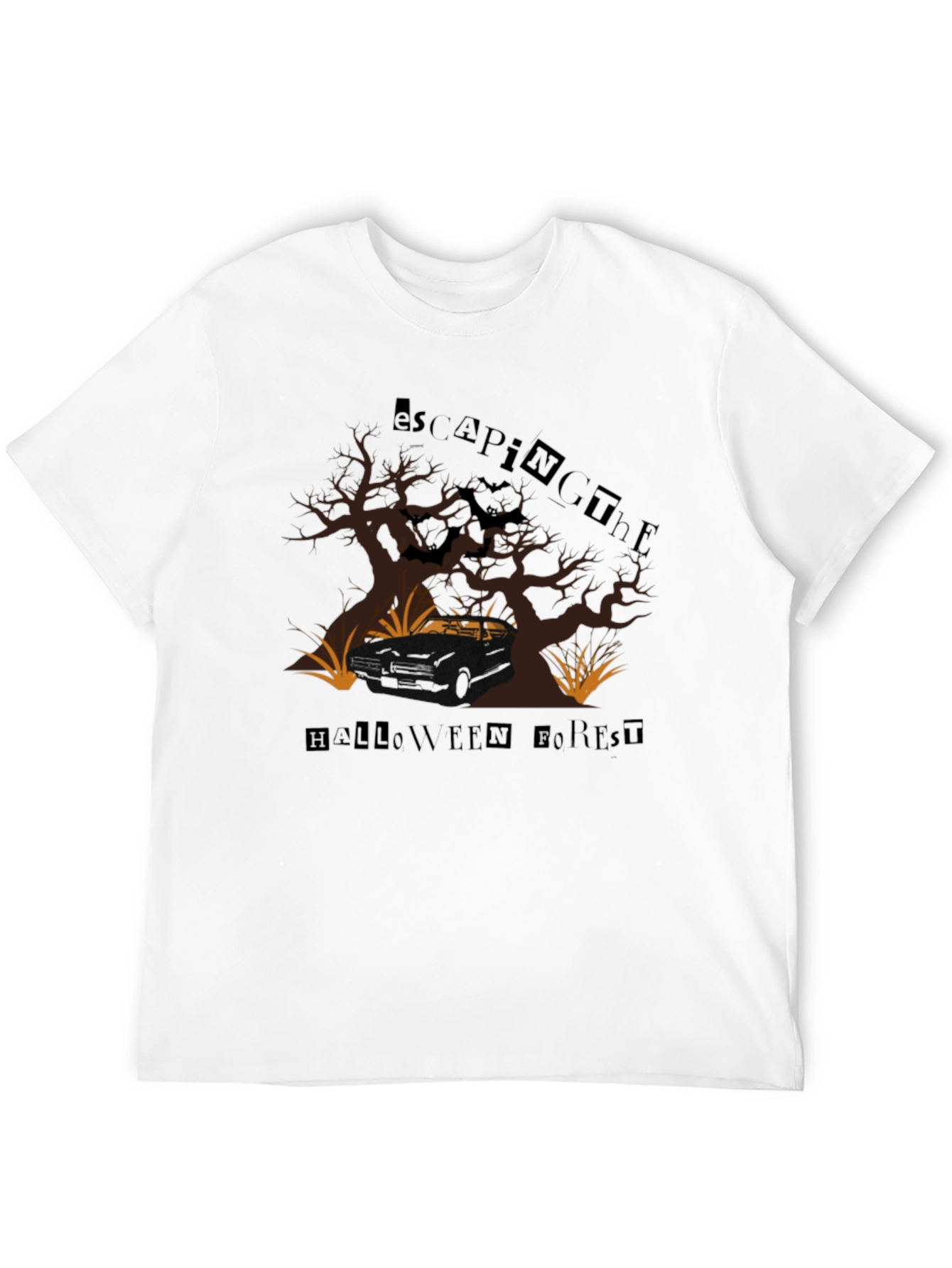 Escaping The Halloween Forest Black T-Shirt