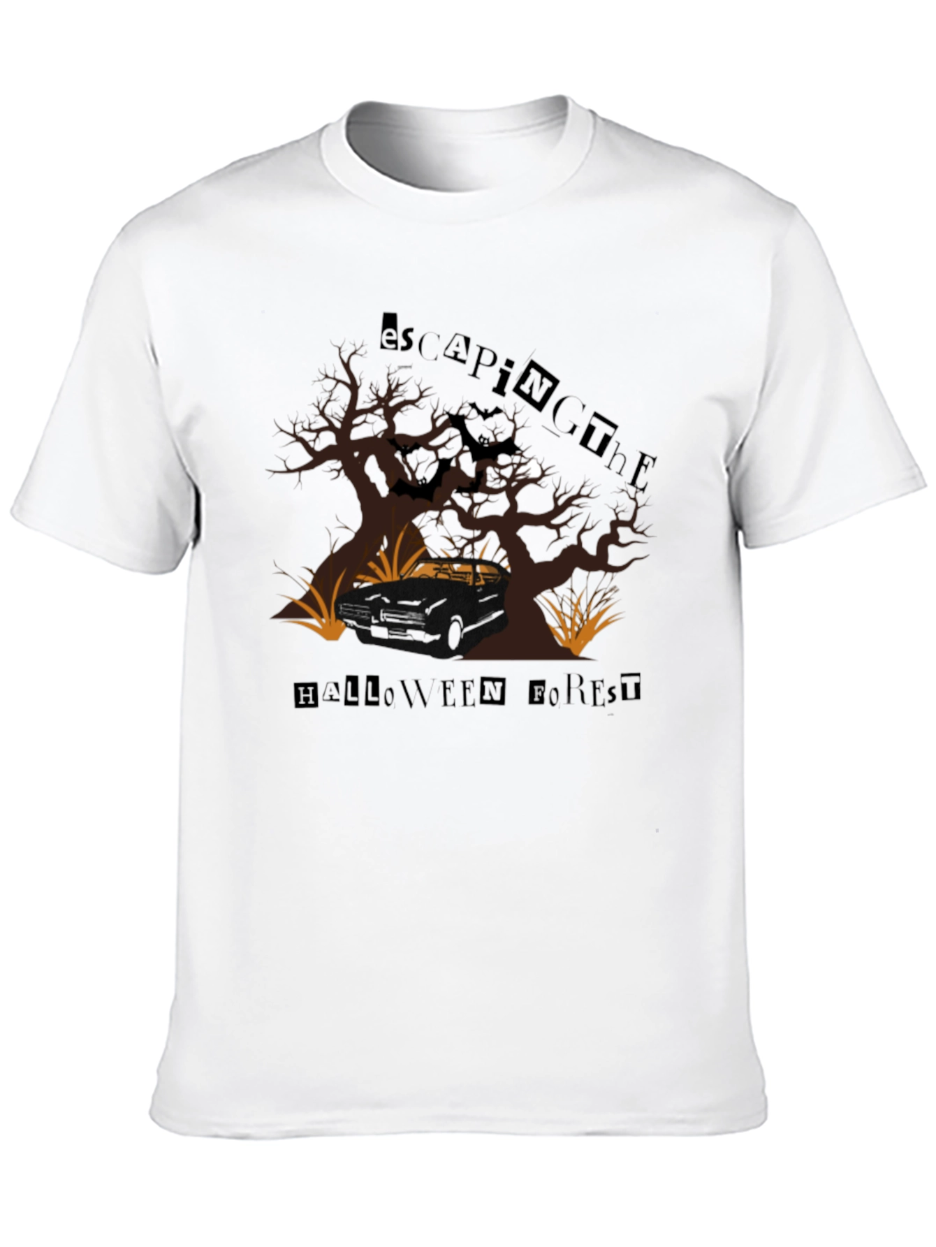 Escaping The Halloween Forest Black T-Shirt