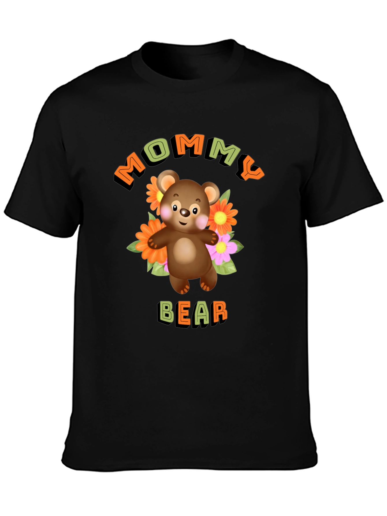 Mommy Bear T-Shirt Cute Cartoon Graphic Tee