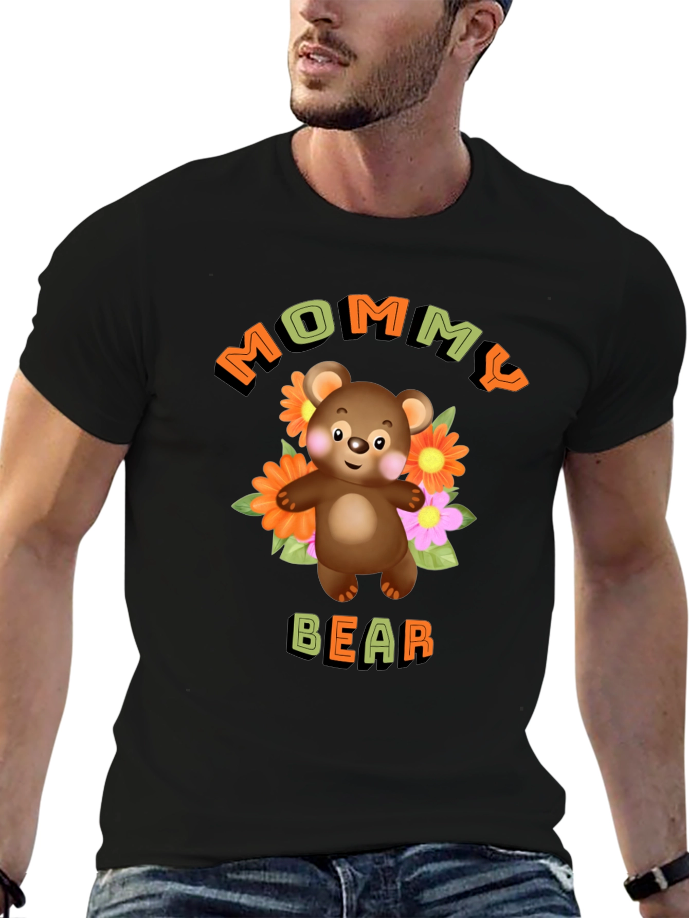Mommy Bear T-Shirt Cute Cartoon Graphic Tee
