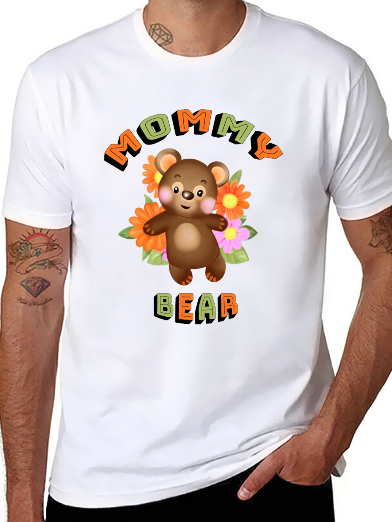 Mommy Bear T-Shirt Cute Cartoon Graphic Tee