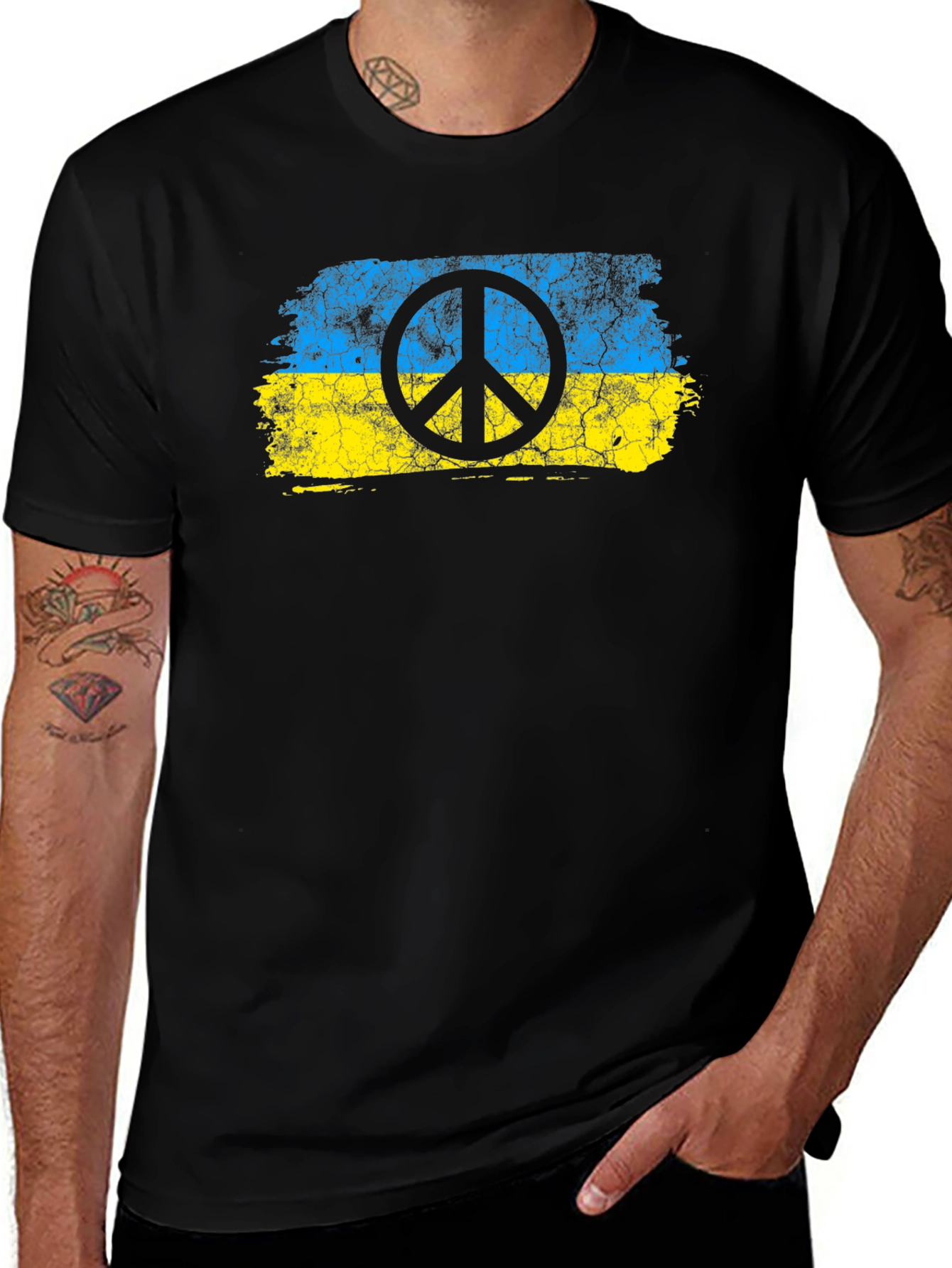 Ukraine Peace Sign Graphic Tee
