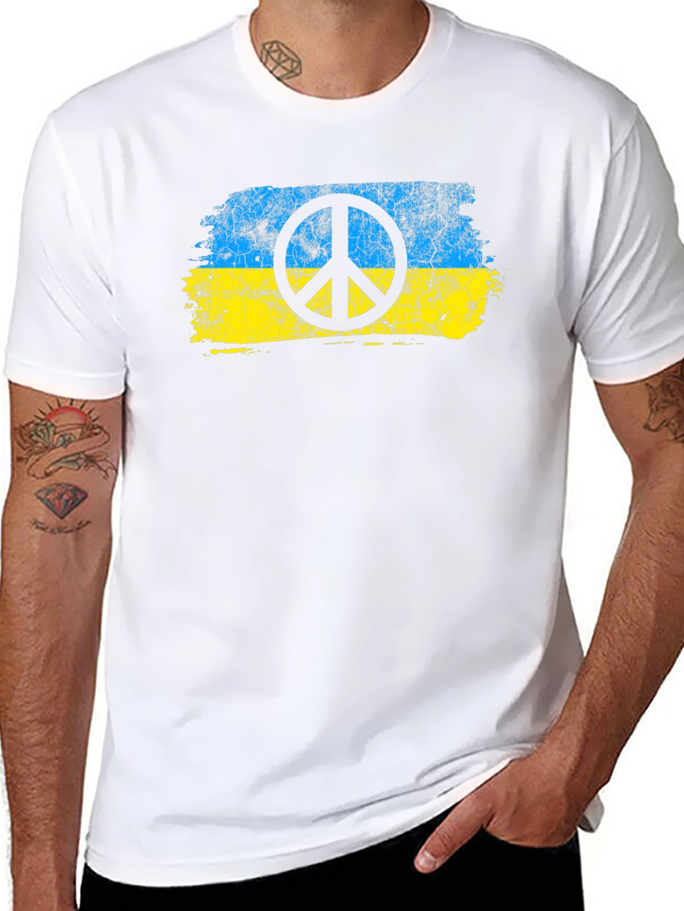 Ukraine Peace Sign Graphic Tee
