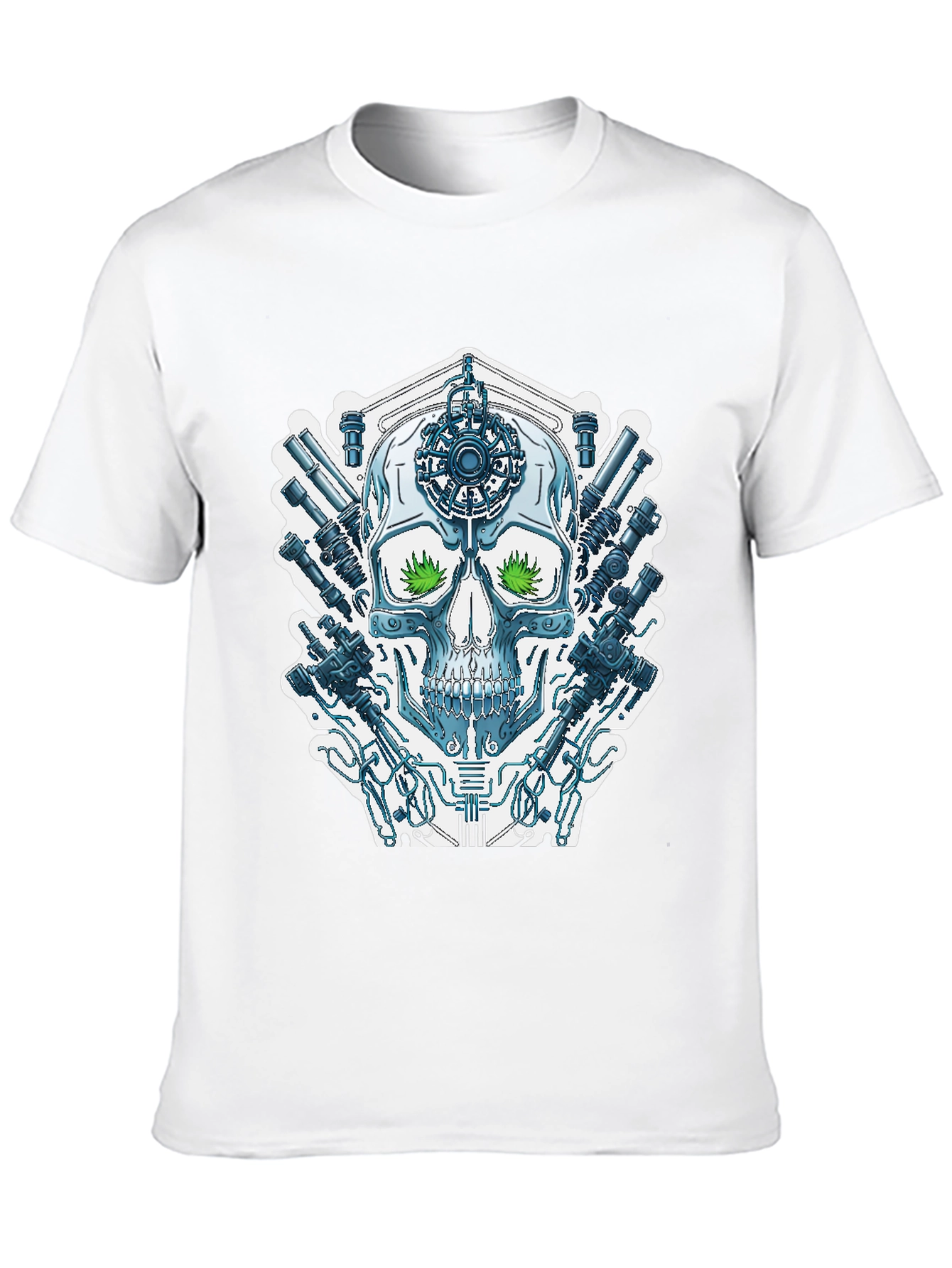 Cyberpunk Skull T-Shirt - Sci-Fi Streetwear