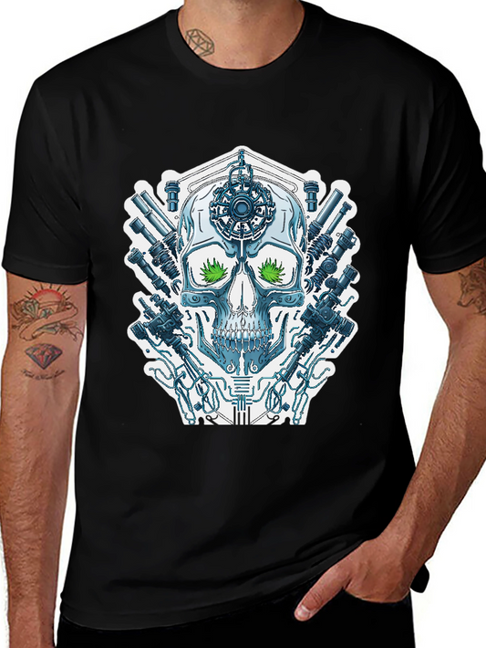 Cyberpunk Skull T-Shirt - Sci-Fi Streetwear
