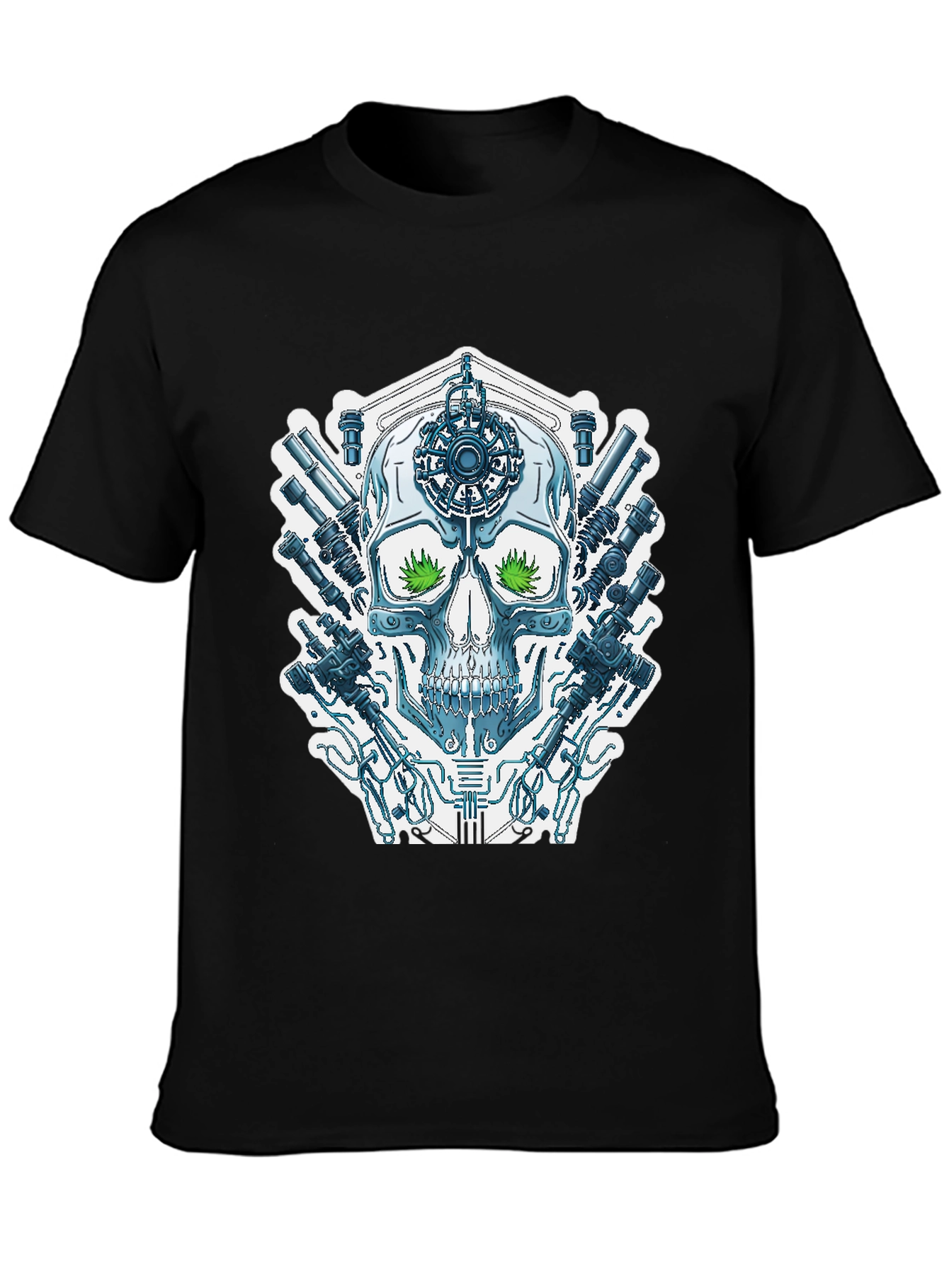 Cyberpunk Skull T-Shirt - Sci-Fi Streetwear
