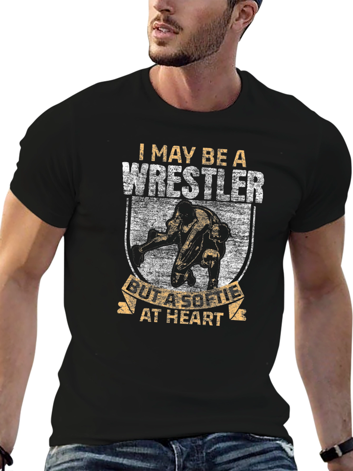 Wrestler Softie T-Shirt - Black Graphic Tee