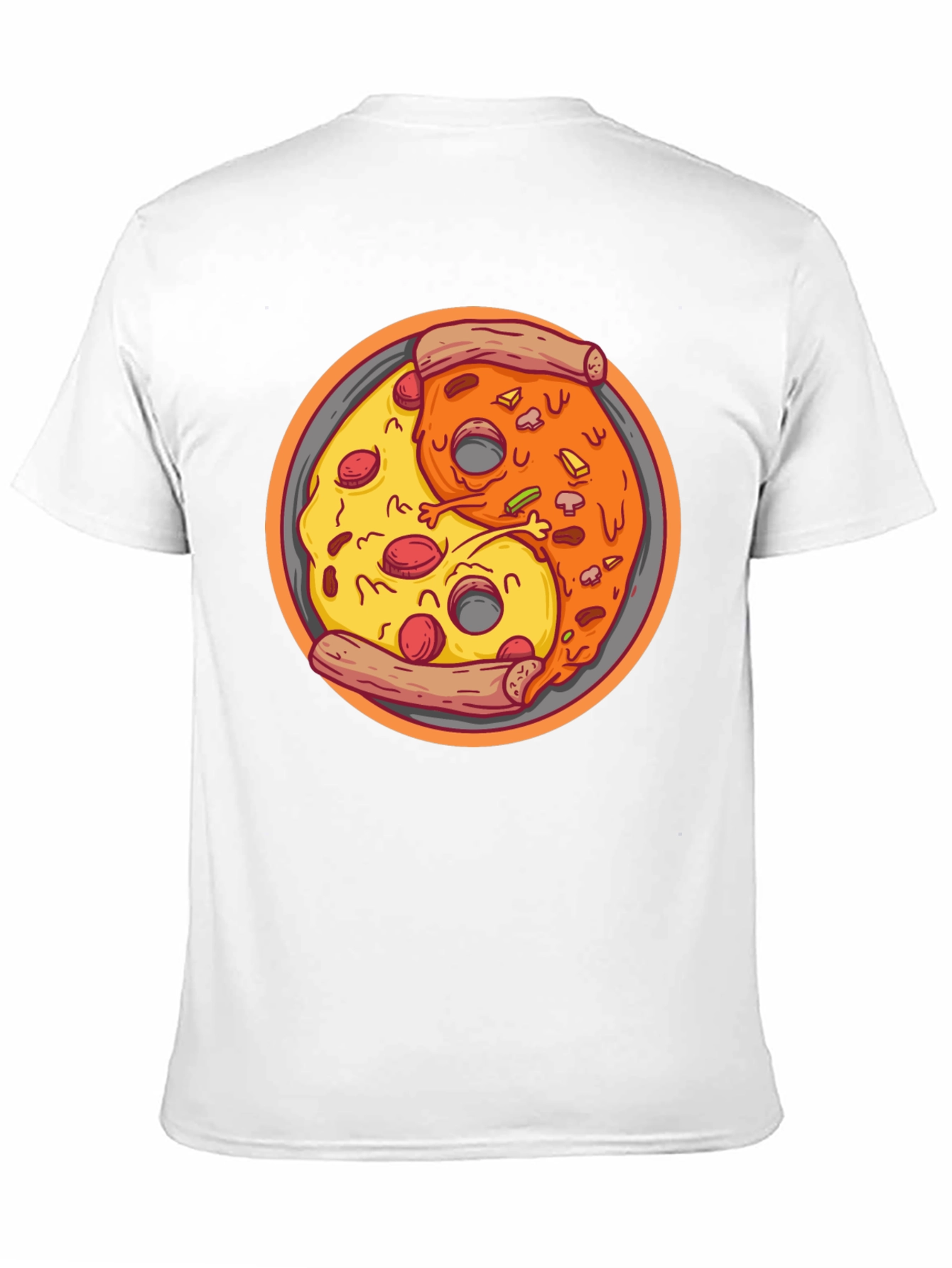 Yin Yang Pizza Graphic Tee - Unisex Black T-Shirt