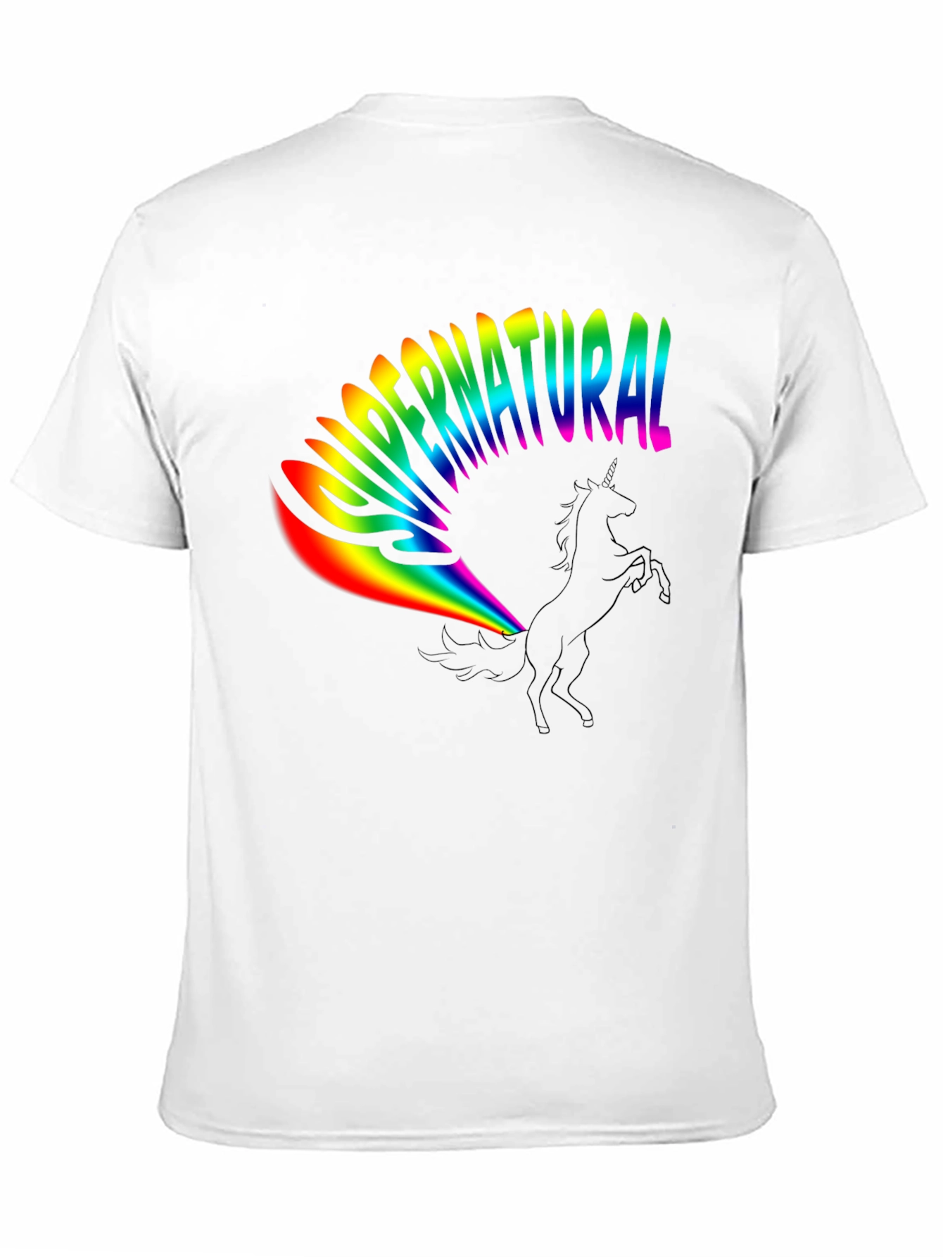Rainbow Supernatural Unicorn Black T-Shirt