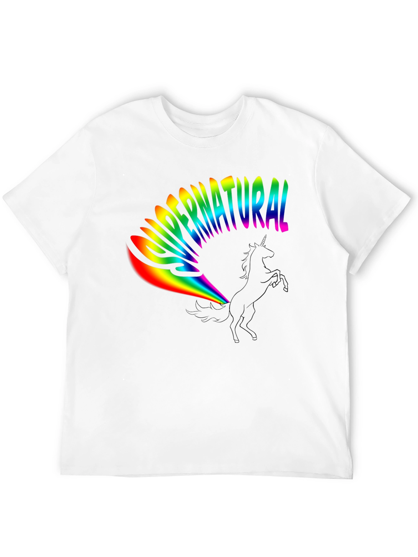 Rainbow Supernatural Unicorn Black T-Shirt