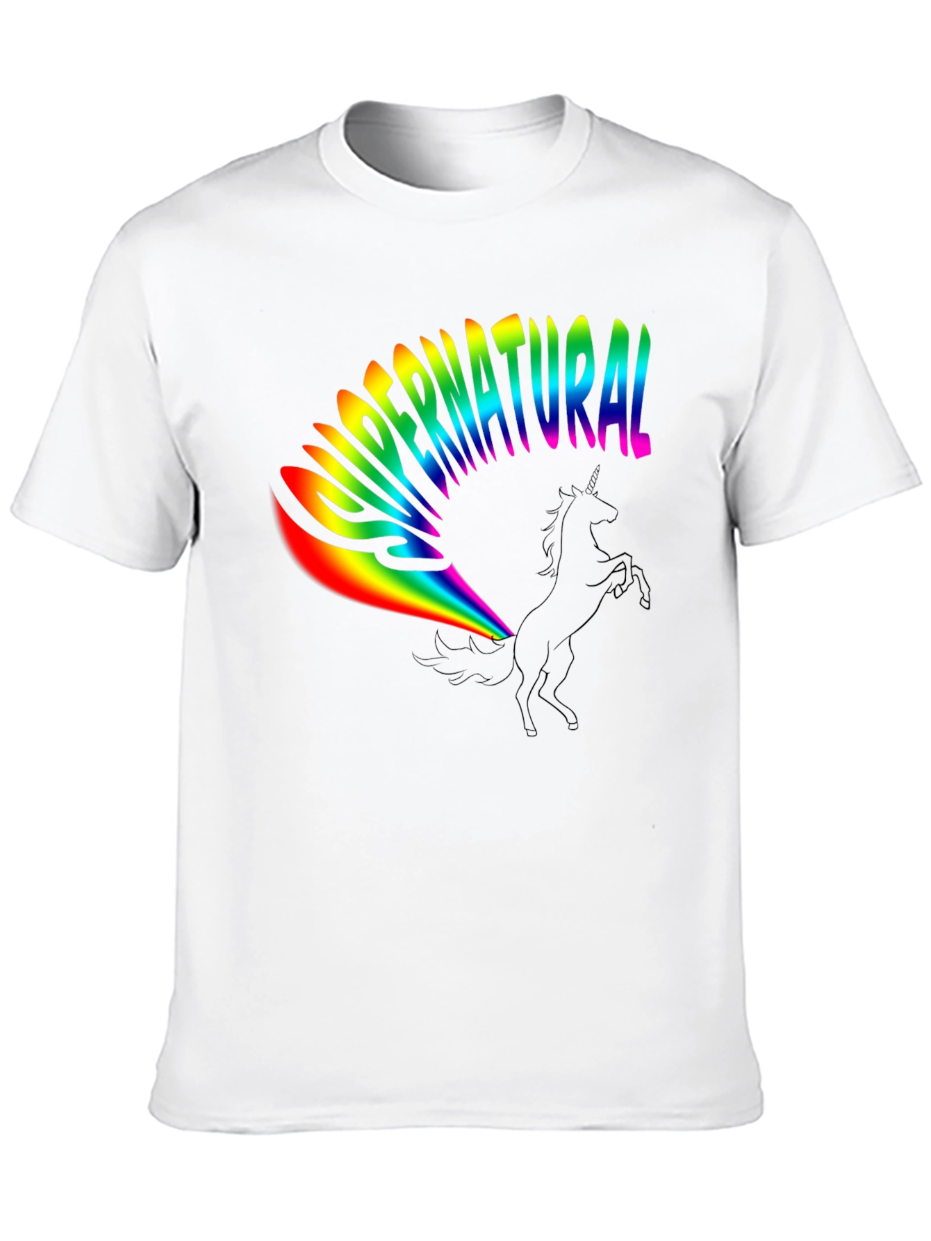 Rainbow Supernatural Unicorn Black T-Shirt