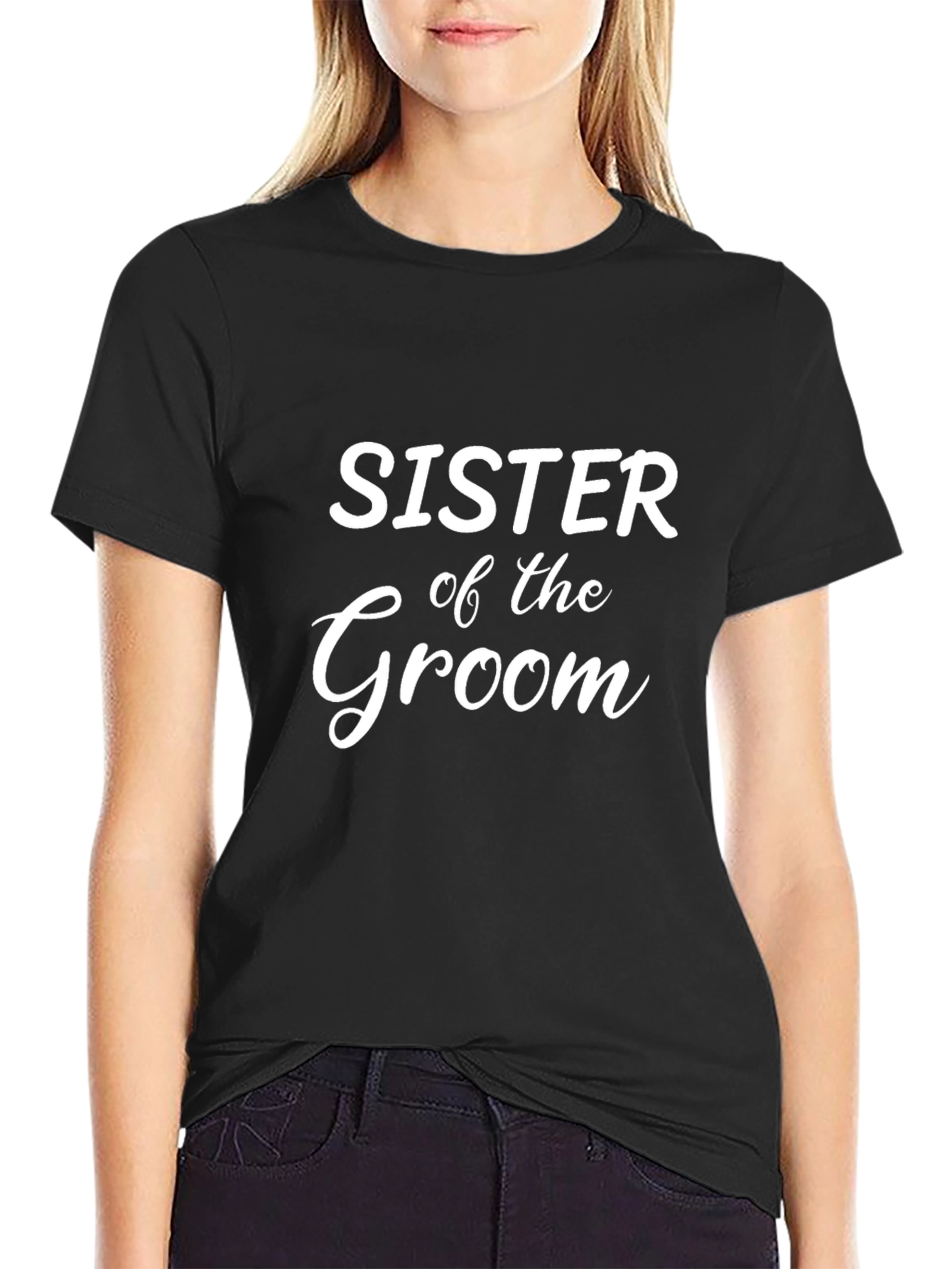 Sister of the Groom Black T-Shirt