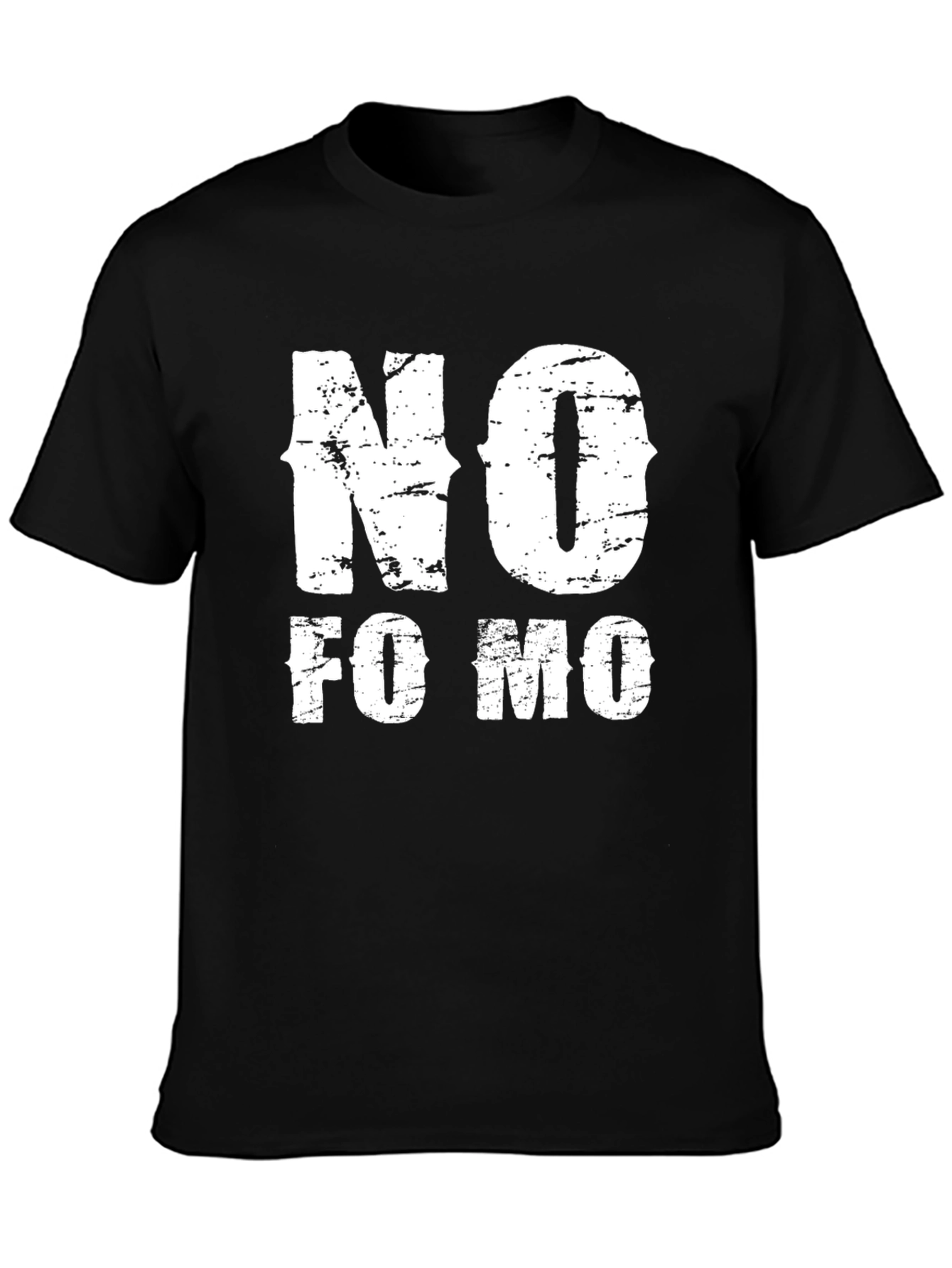 No FOMO Graphic Print Black T-Shirt