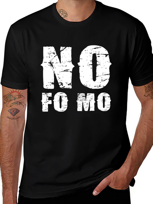 No FOMO Graphic Print Black T-Shirt