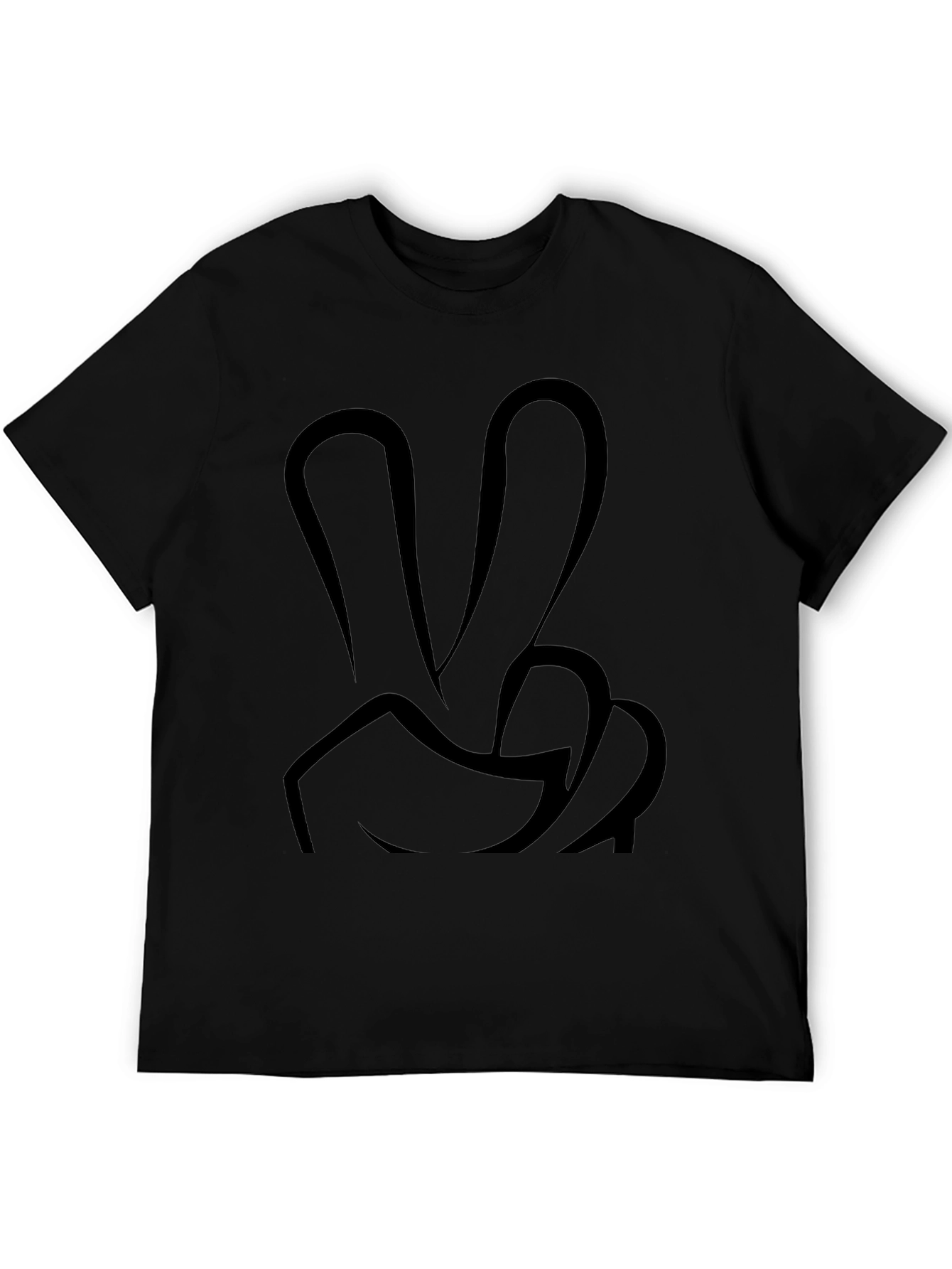 Peace Sign Graphic Black T-Shirt