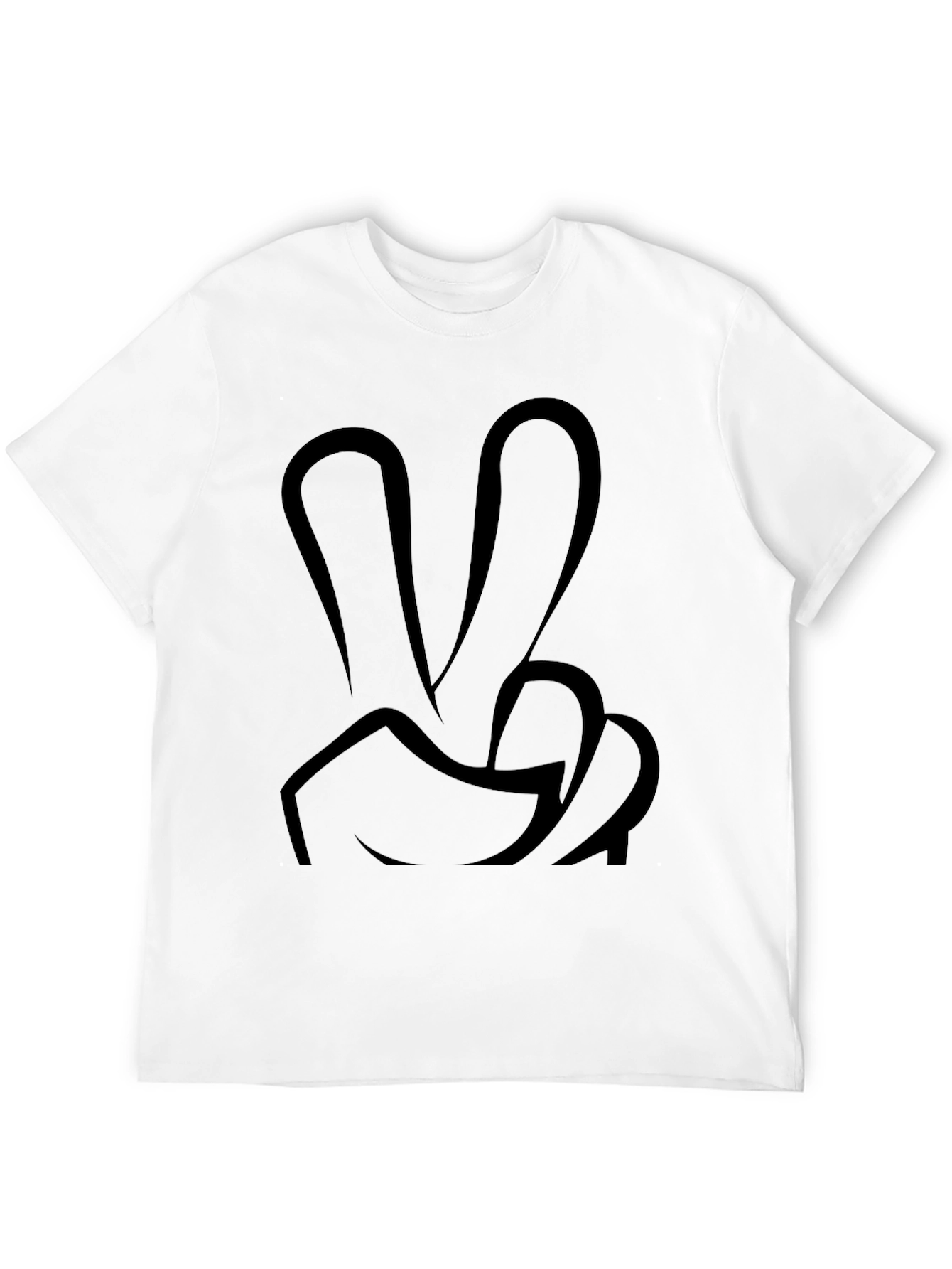 Peace Sign Graphic Black T-Shirt