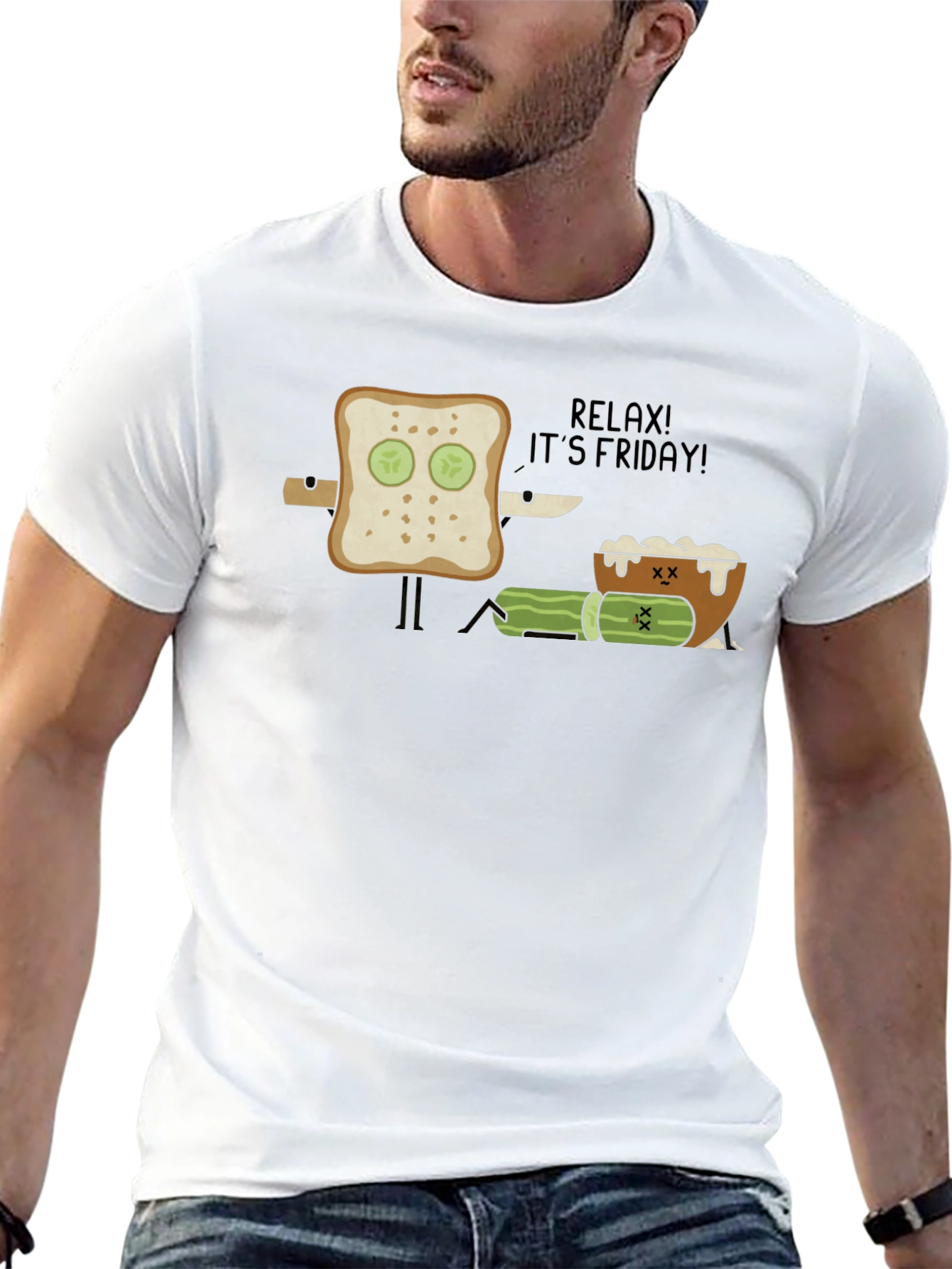 Relax! Its Friday Graphic Tee - Black