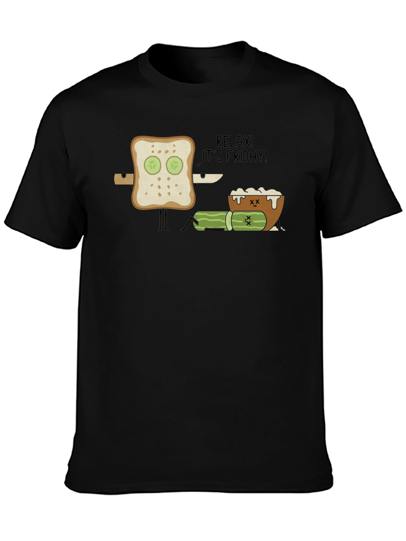 Relax! Its Friday Graphic Tee - Black
