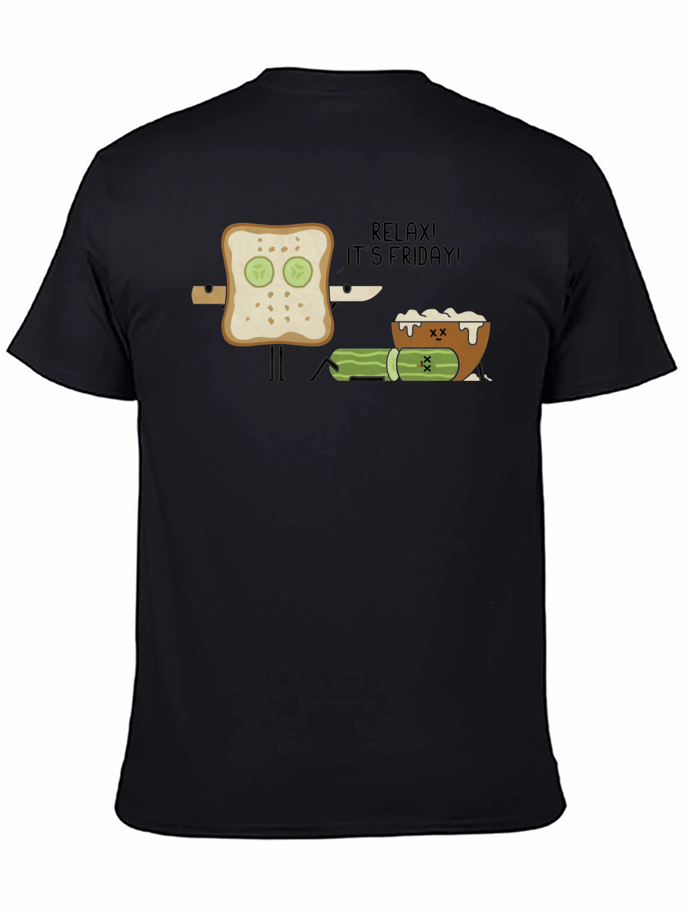 Relax! Its Friday Graphic Tee - Black