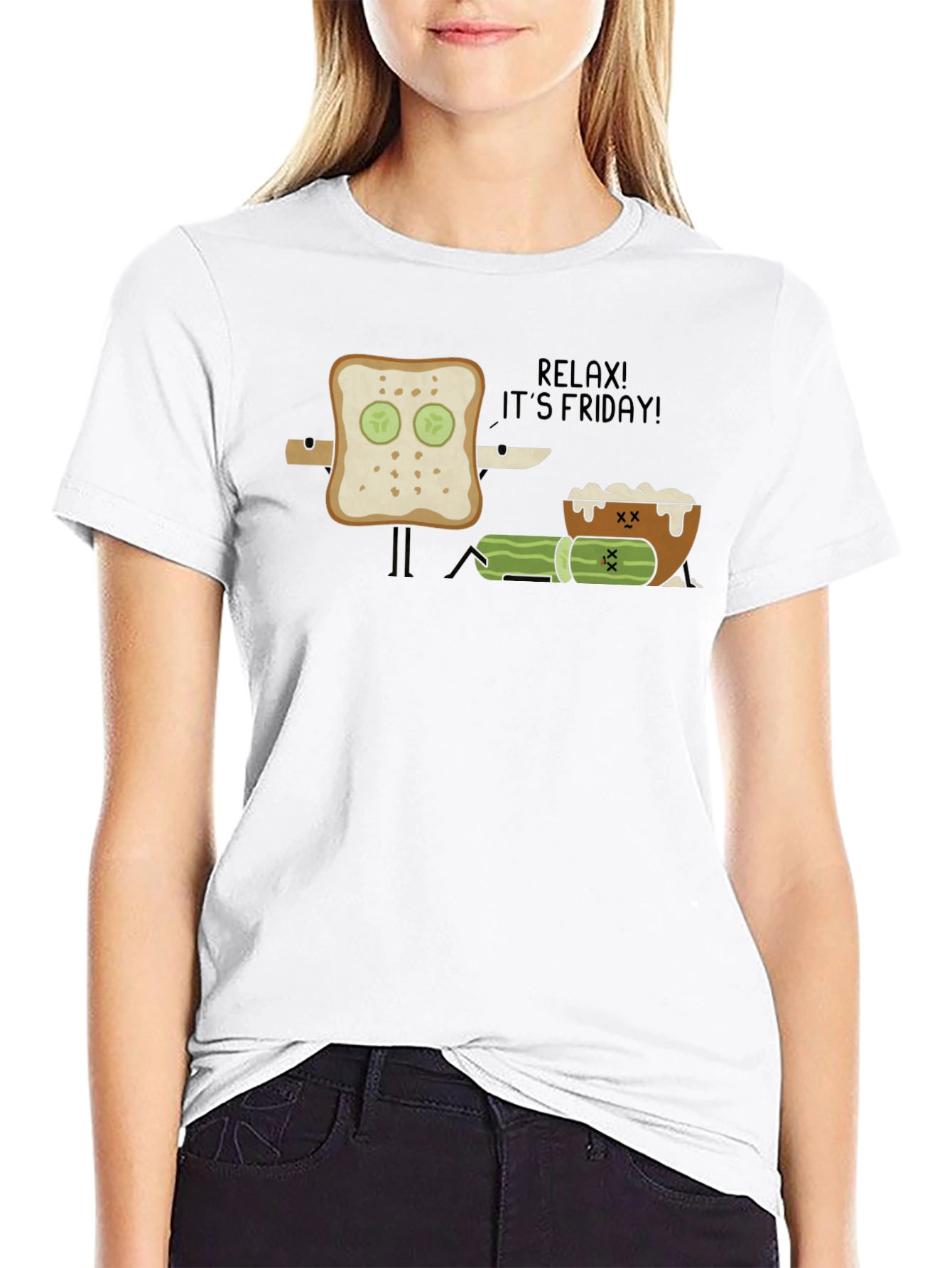 Relax! Its Friday Graphic Tee - Black