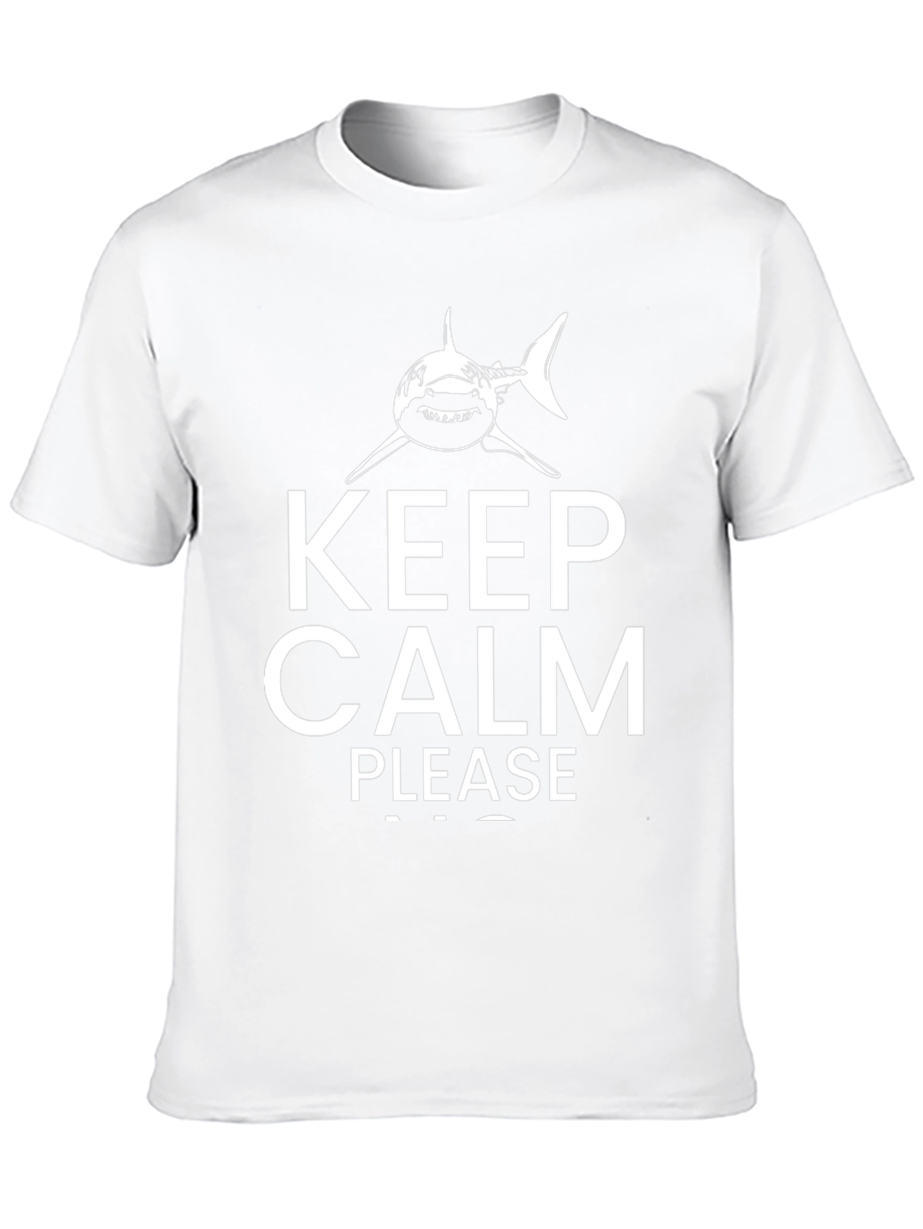 Keep Calm Shark Graphic Black T-Shirt
