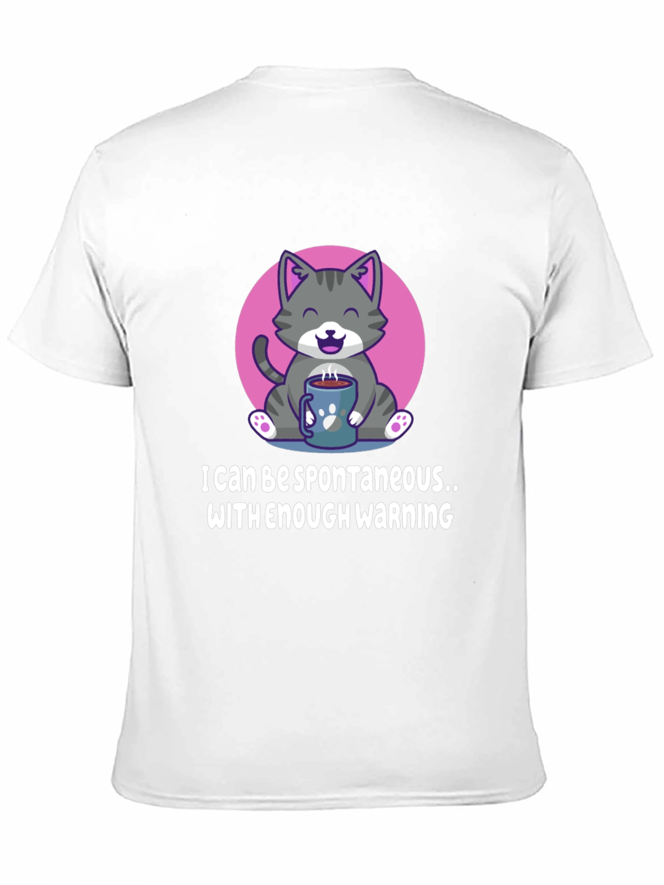 Funny Cat Coffee T-Shirt - Spontaneous with Warning