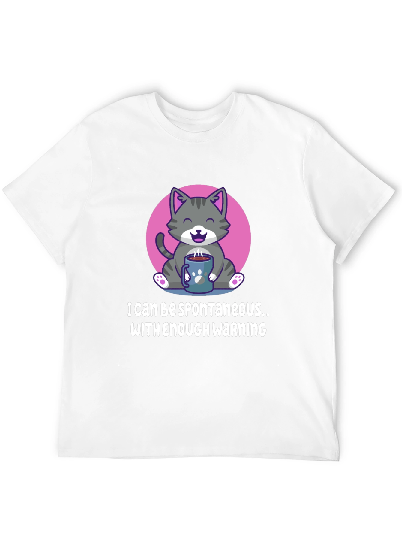 Funny Cat Coffee T-Shirt - Spontaneous with Warning